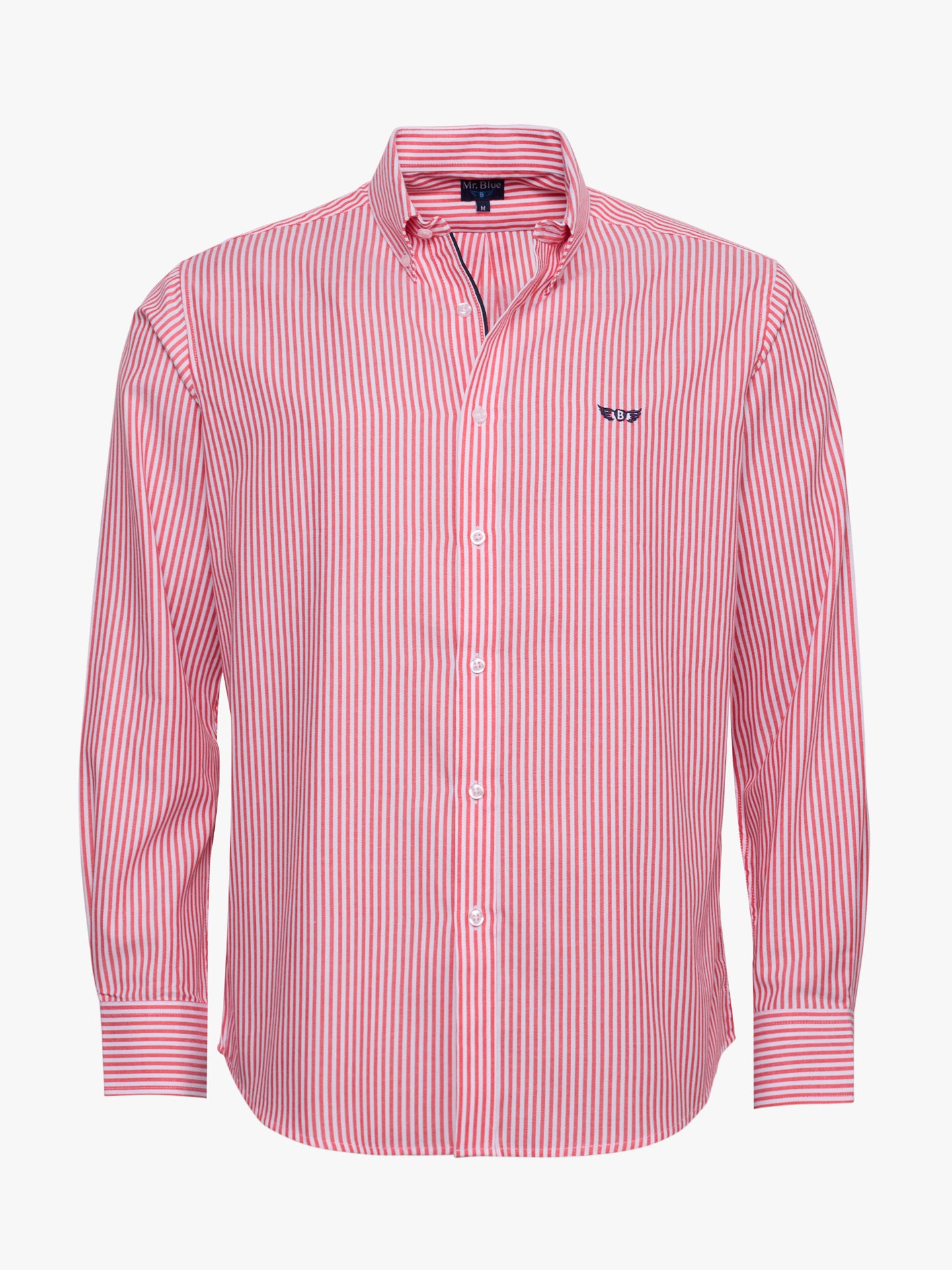 CAMISA ALGODÃO VERMELHA MANGA COMPRIDA REGULAR FIT MR. BLUE