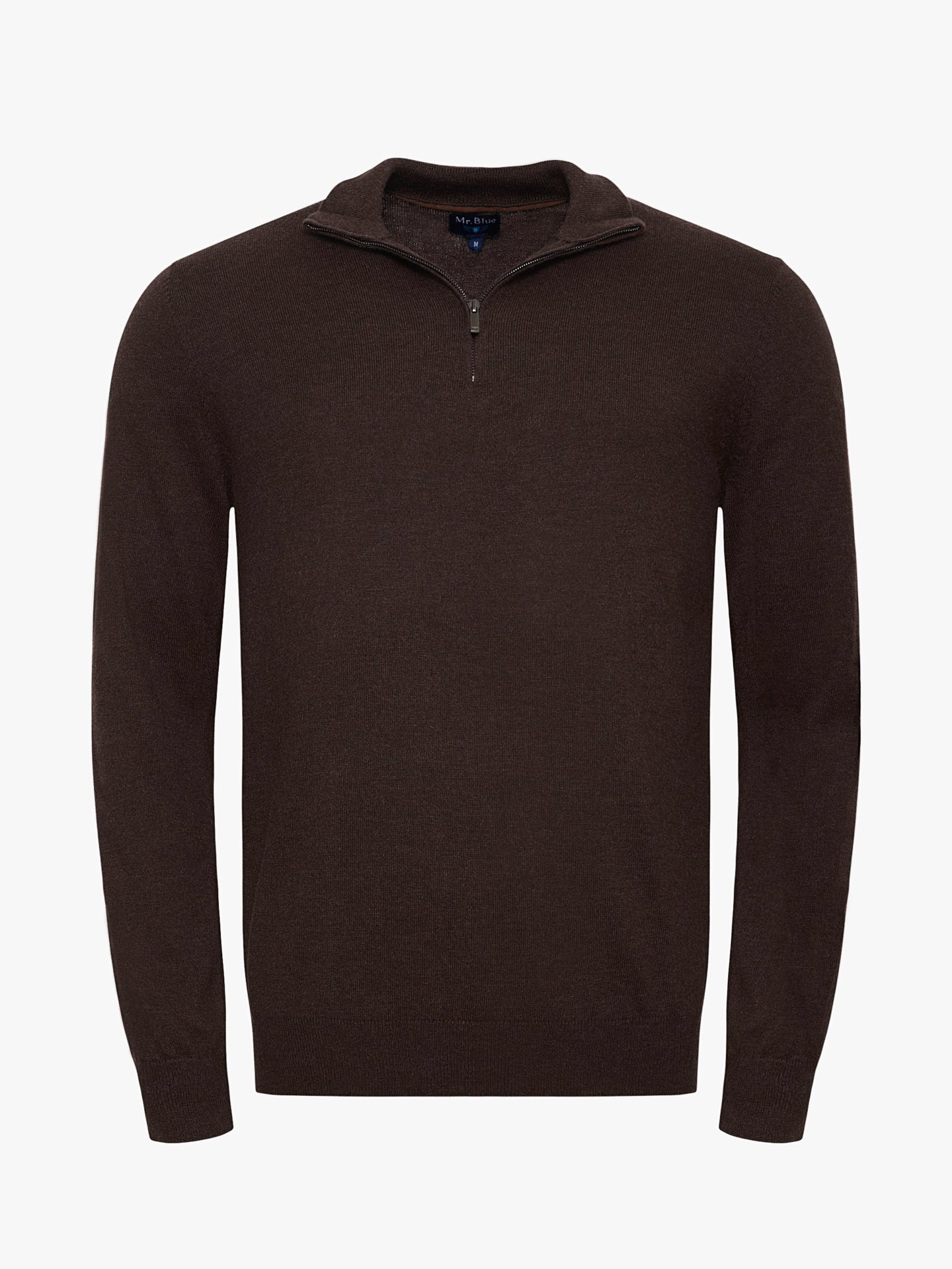 PULLOVER FINO CASTANHO COM COTOVELEIRA REGULAR FIT MR. BLUE