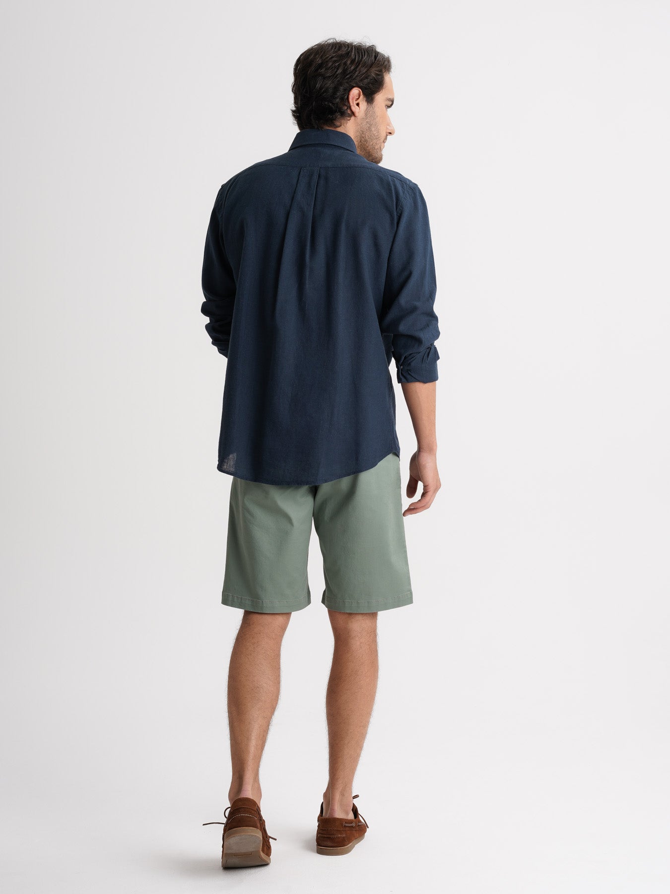 Camisa Regular Fit Linho Azul Mr. Blue