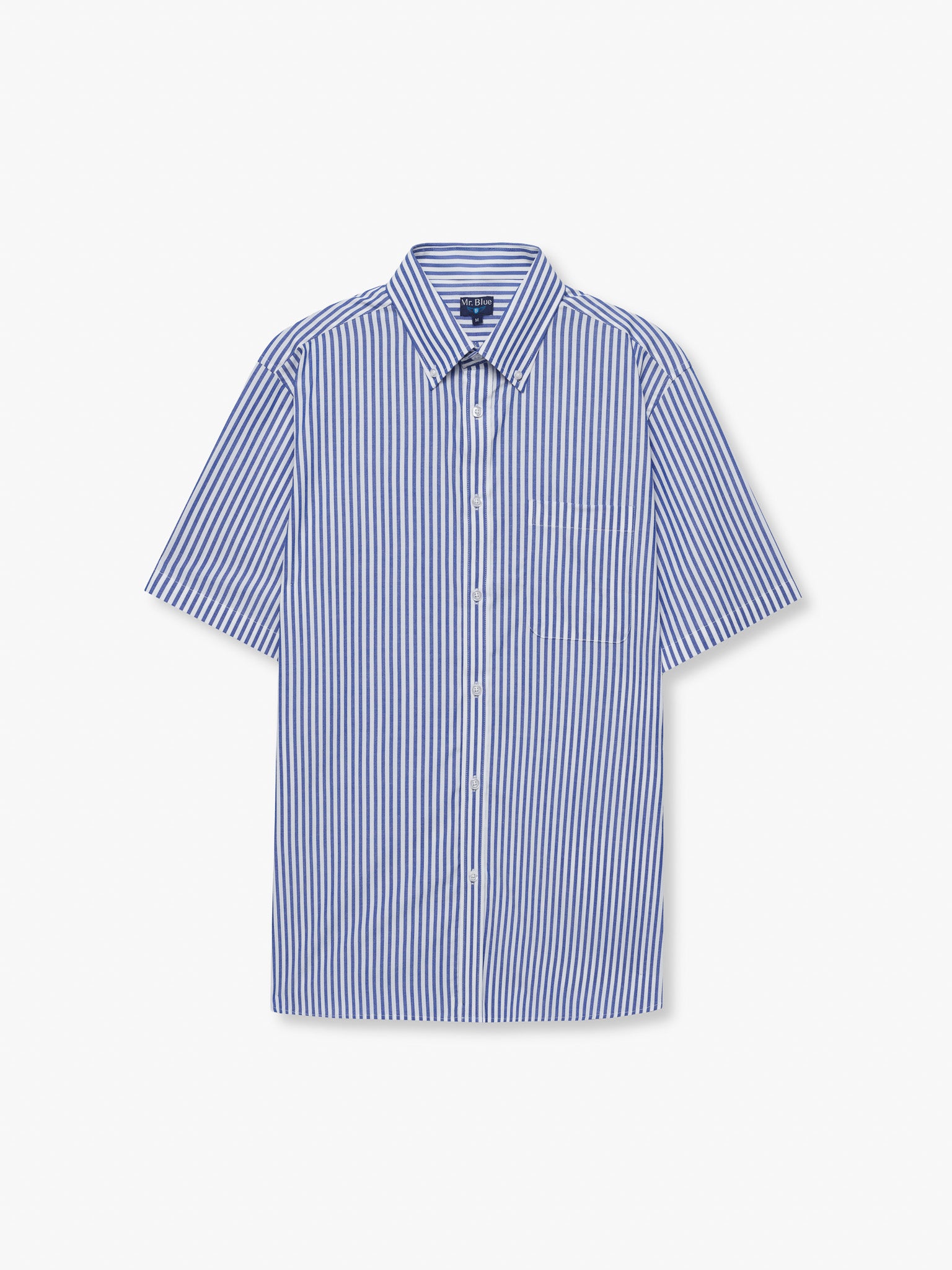 CAMISA POPELINE AZUL MANGA CURTA REGULAR FIT MR. BLUE