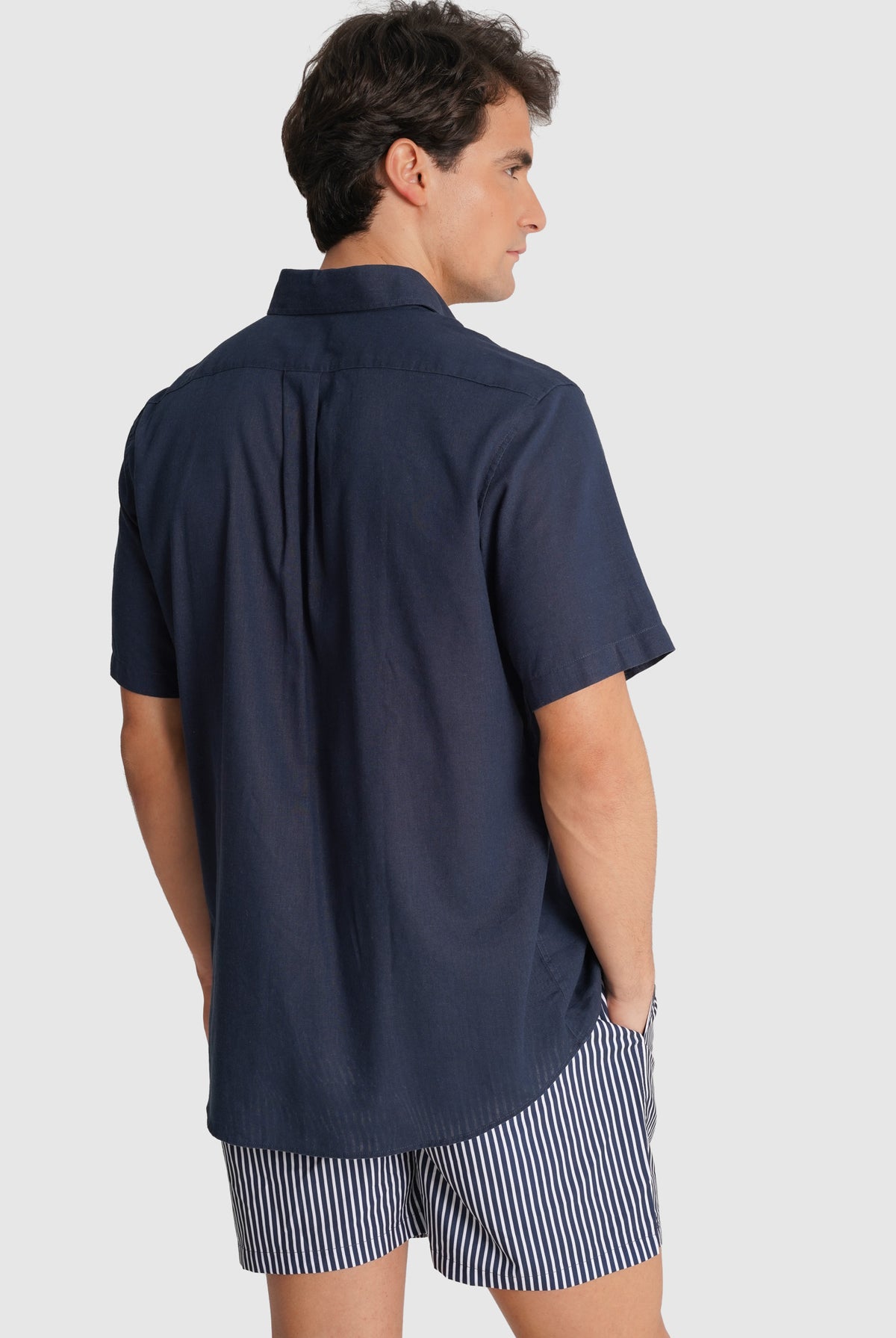 BLUE LONG SLEEVE REGULAR FIT MR SHIRT. BLUE