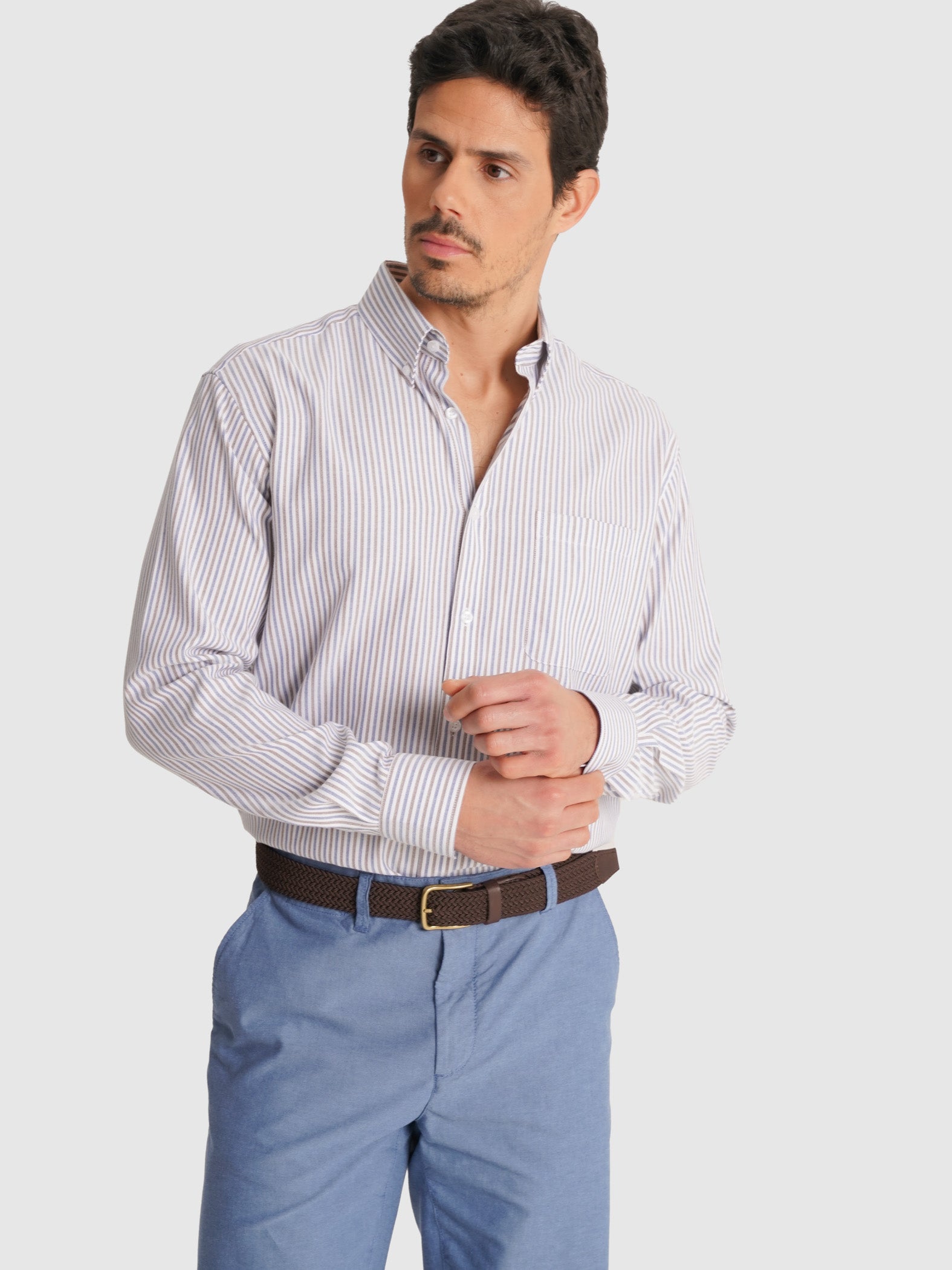 CAMISA MR AZUL MANGA LARGA REGULAR FIT. AZUL