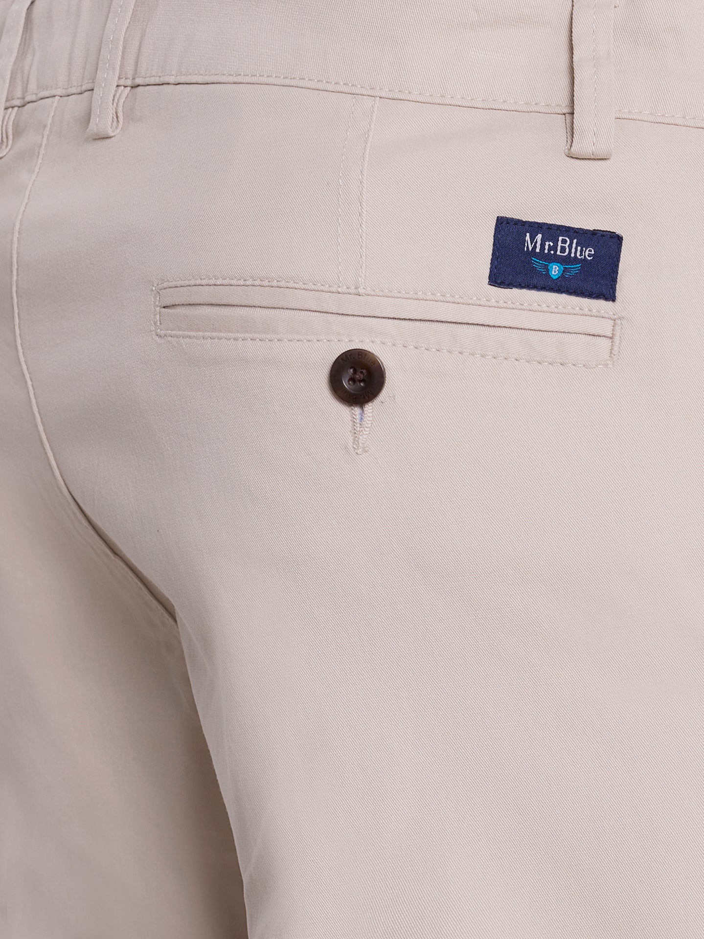 CALÇAS ALGODÃO BEGES SLIM FIT MR. BLUE