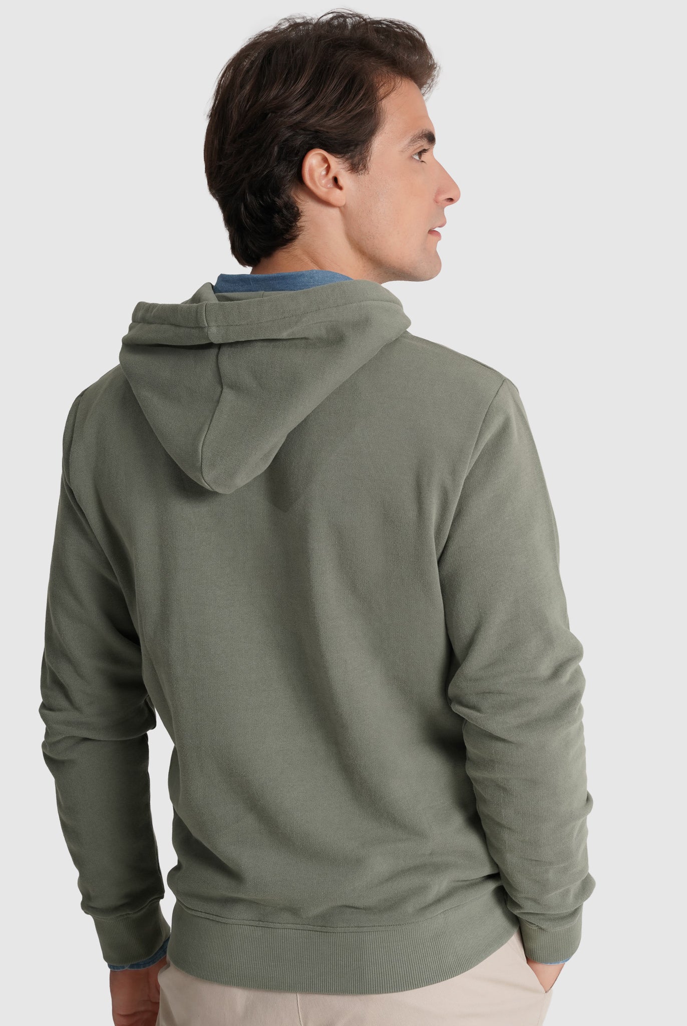 Hoodie Verde Manga Comprida Regular Fit Mr. Blue