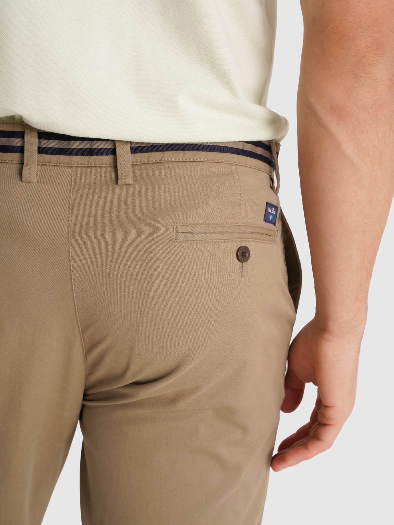 CALÇAS TWILL CAMELS SLIM FIT MR. BLUE