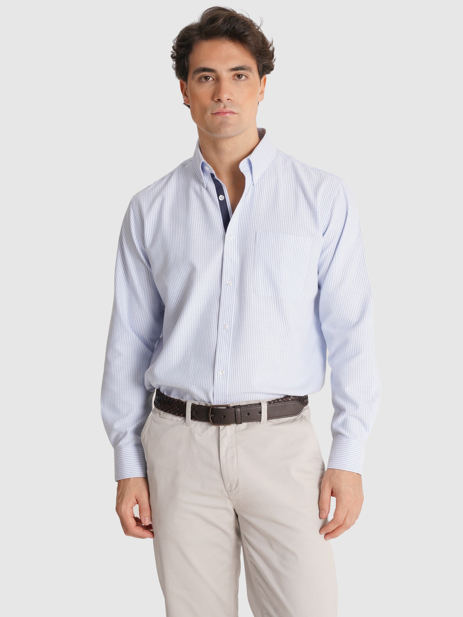 CAMISA AZUL MANGA COMPRIDA REGULAR FIT MR. BLUE
