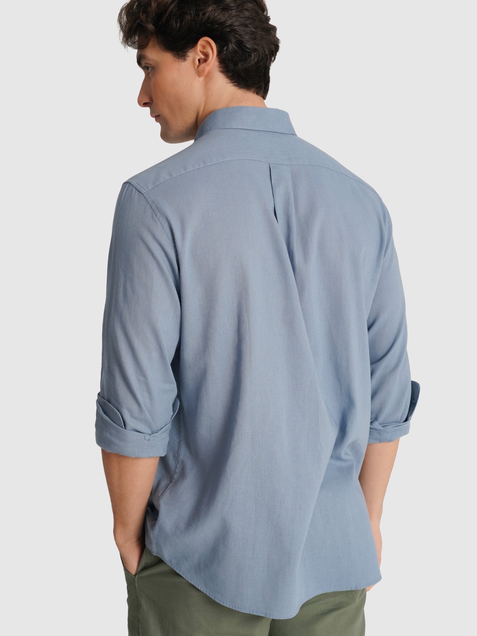 CAMISA AZUL MANGA COMPRIDA REGULAR FIT MR. BLUE