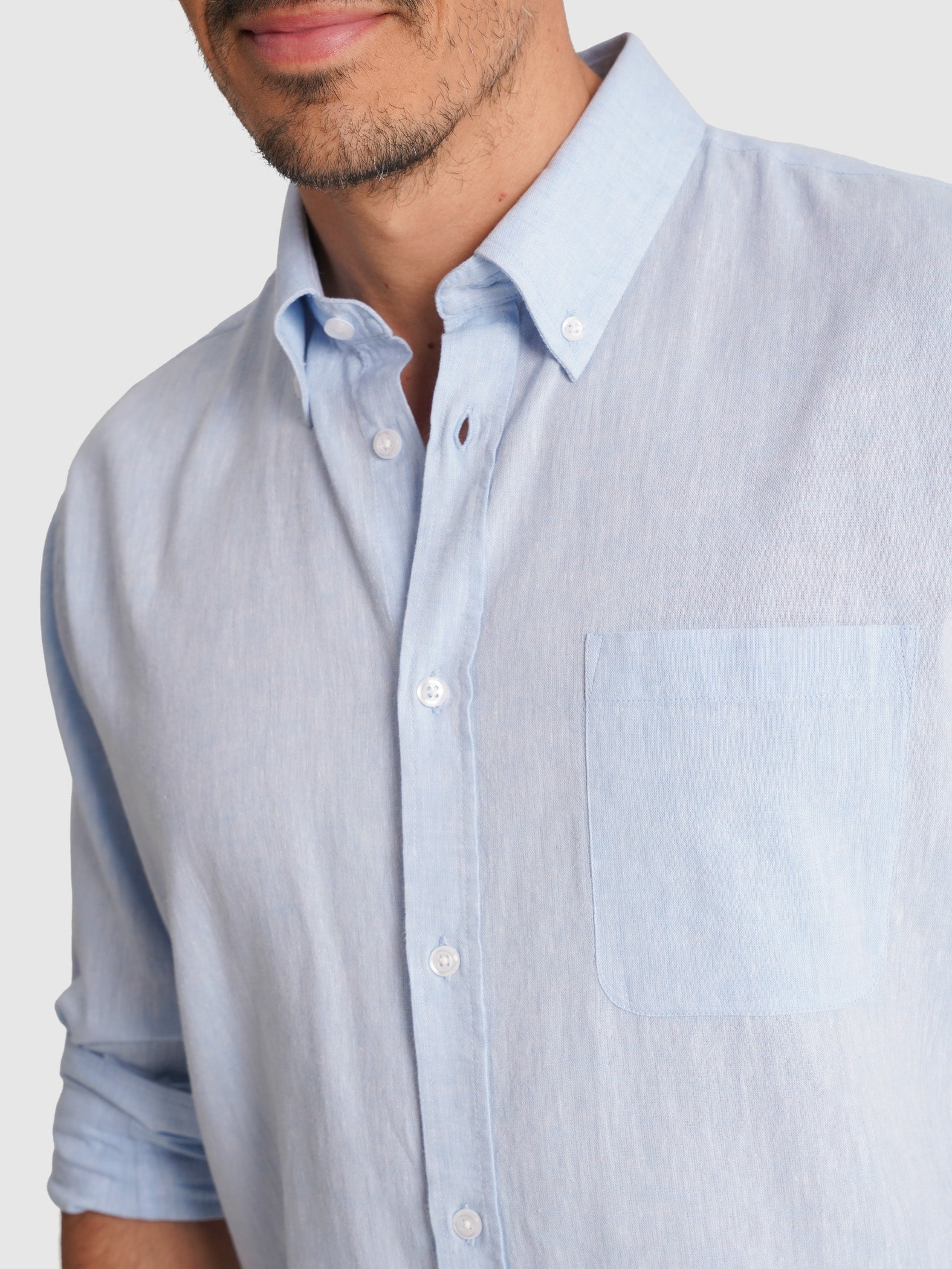 CAMISA AZUL MANGA COMPRIDA REGULAR FIT MR. BLUE