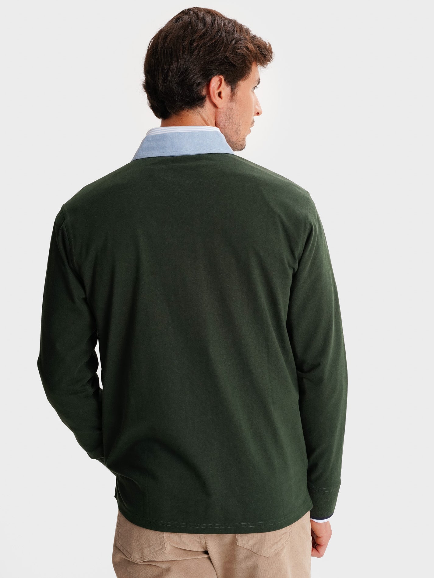 RUGBIE ALGODÃO VERDE MANGA COMPRIDA REGULAR FIT MR. BLUE