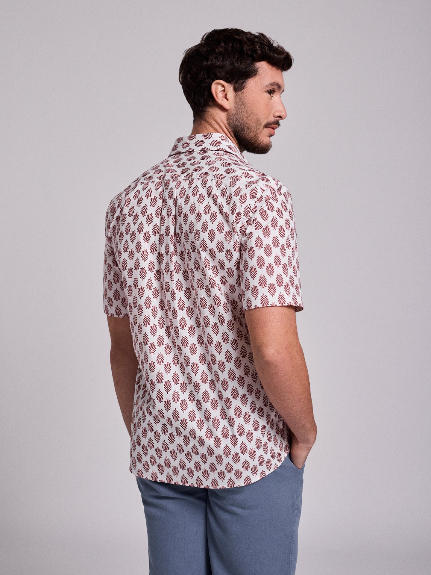 CAMISA ALGODÃO VERMELHA MANGA CURTA REGULAR FIT MR. BLUE