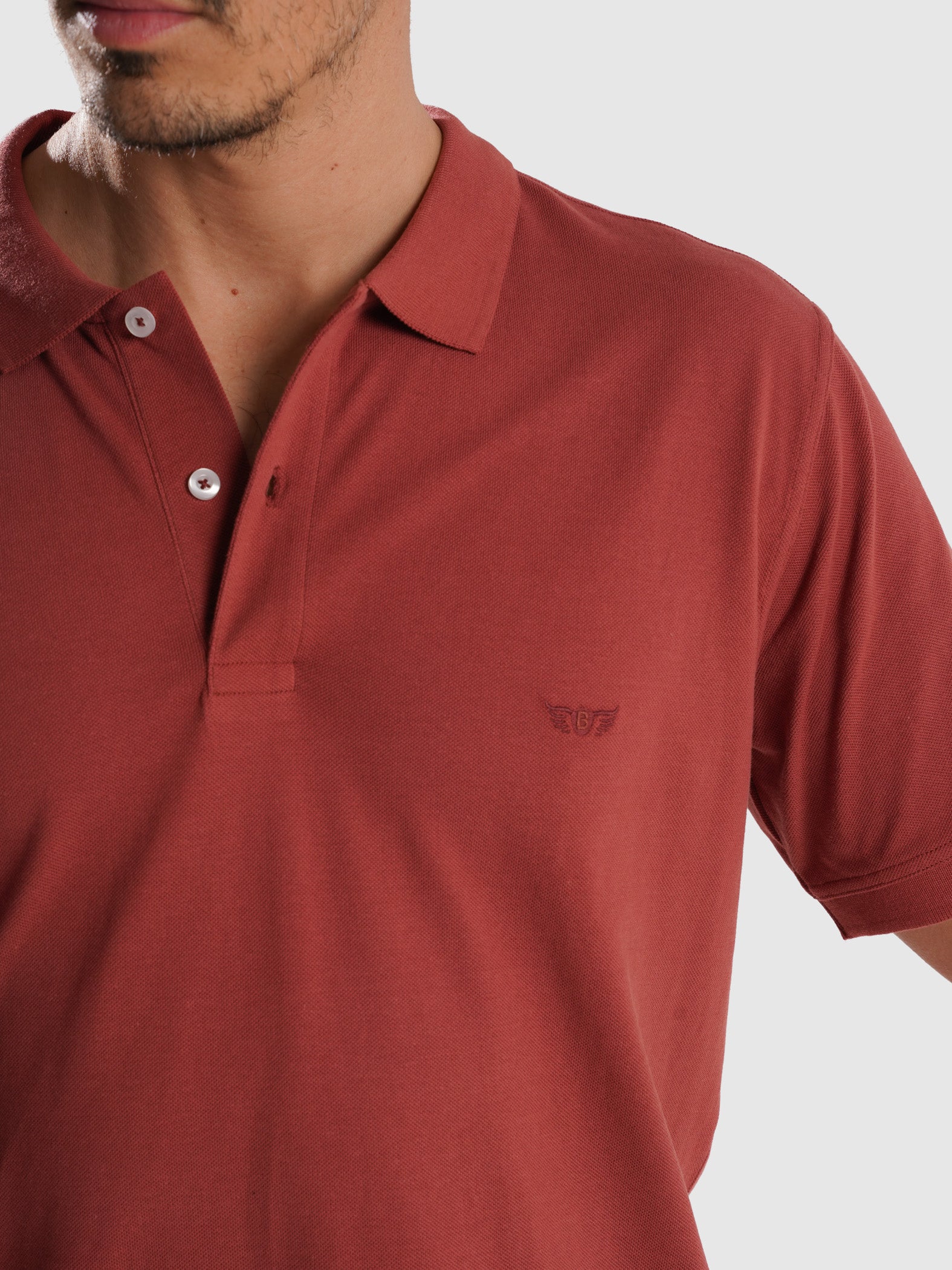 POLO PIQUET ROSA MANGA CURTA TAILORED FIT MR. BLUE