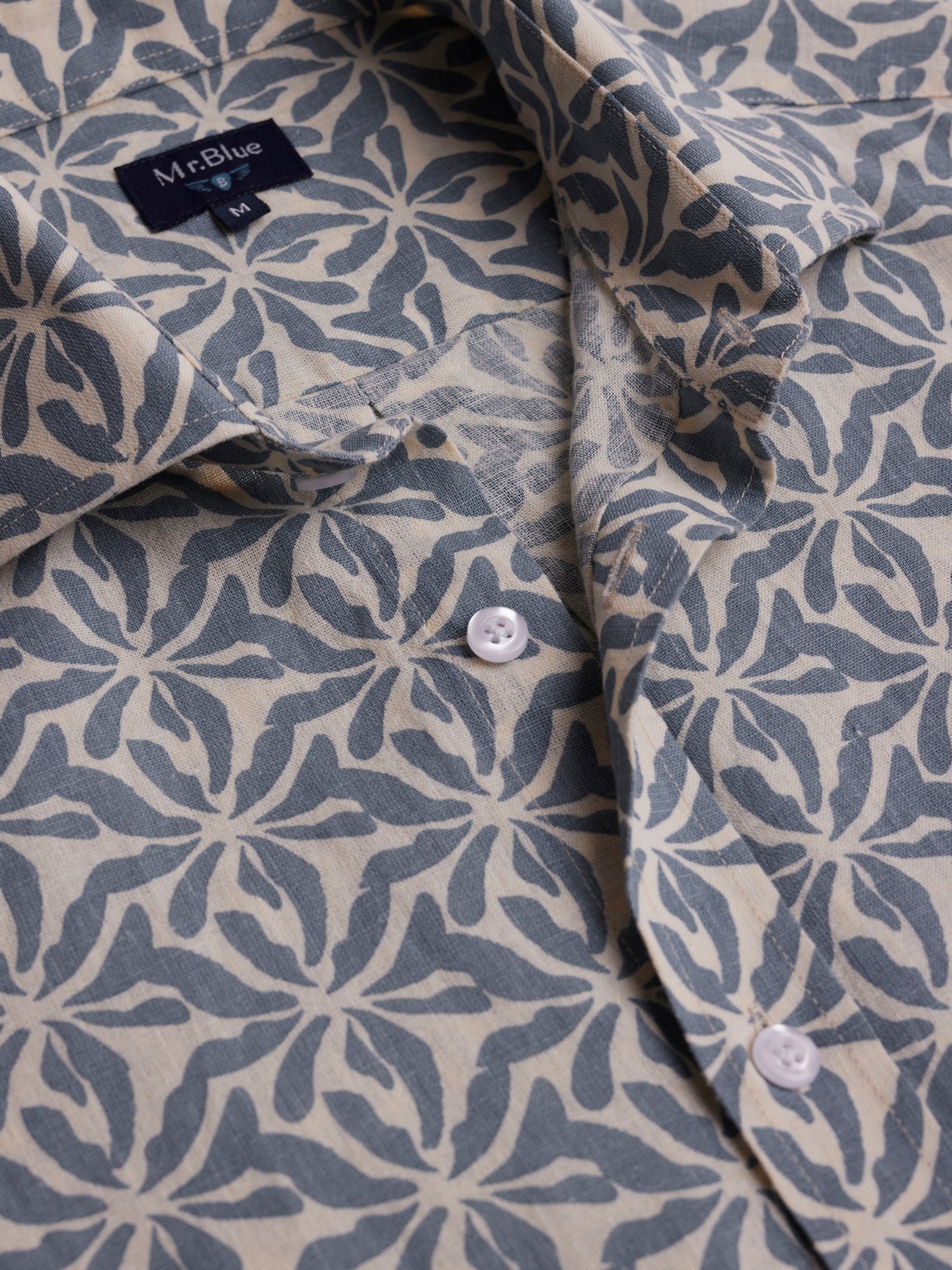 Camisa Regular Fit Linho Azul Mr. Blue