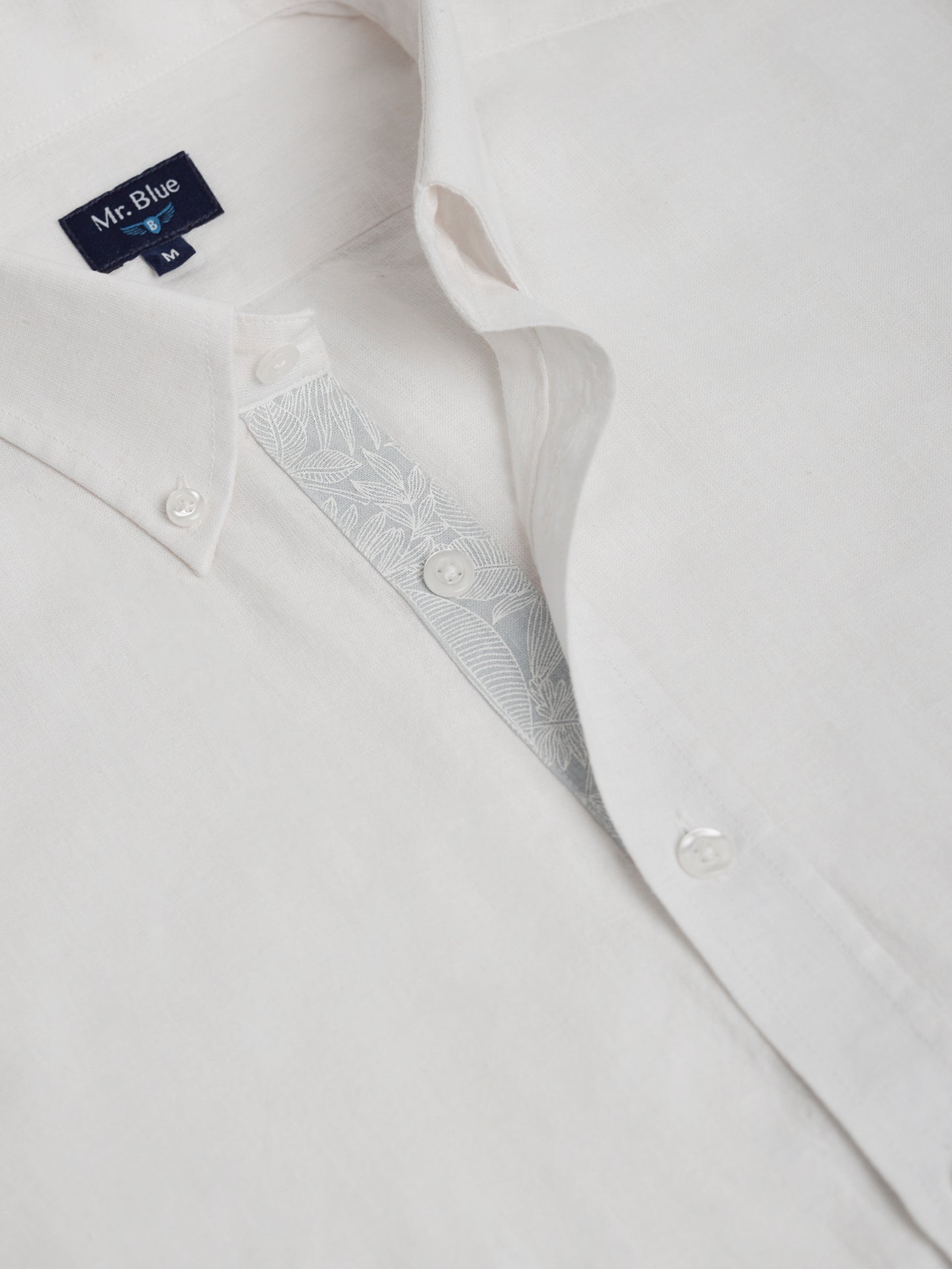 Camisa Regular Fit Linho Branca Mr. Blue