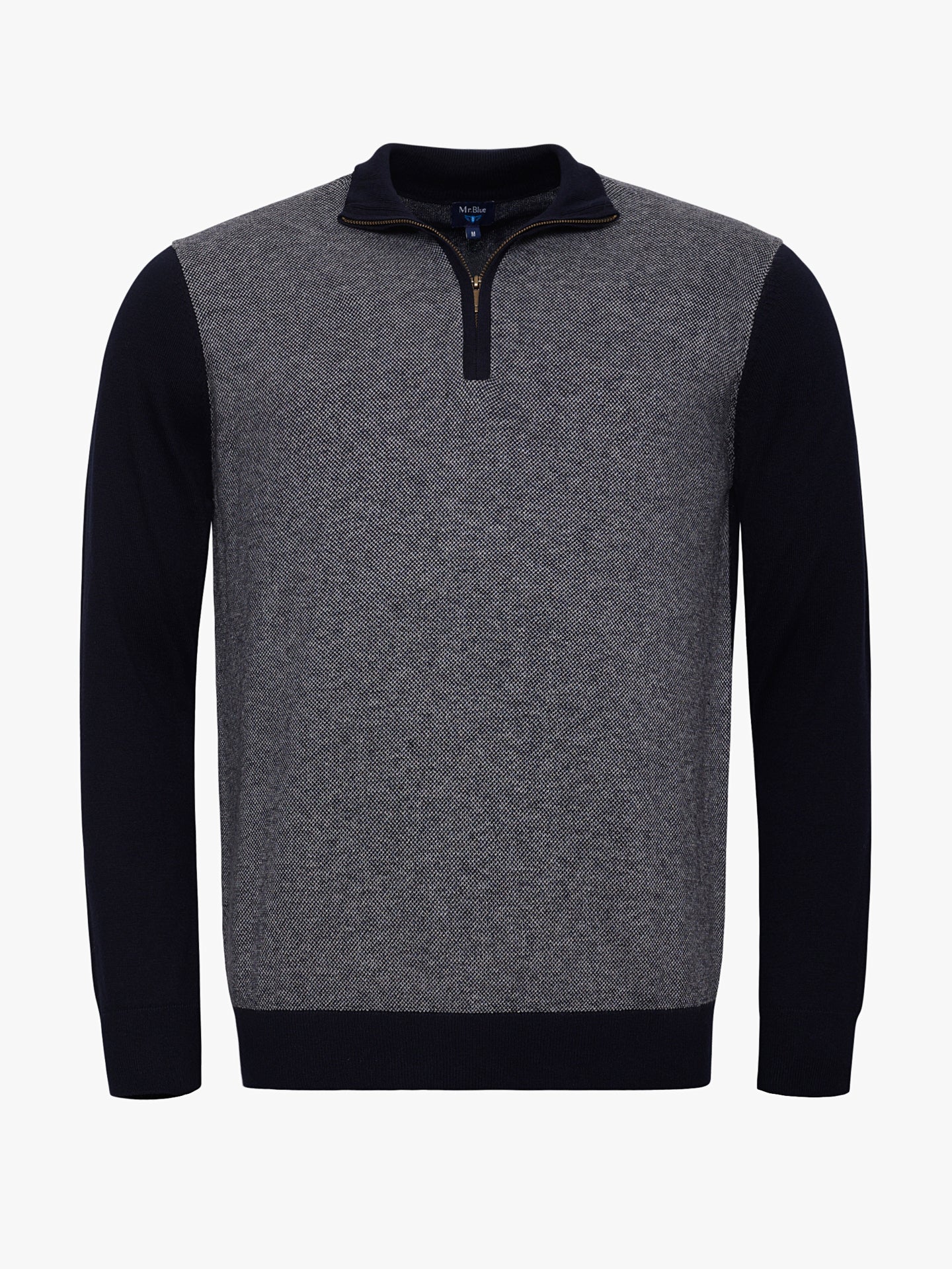 PULLOVER FINO AZUL MANGA COMPRIDA REGULAR FIT MR. BLUE