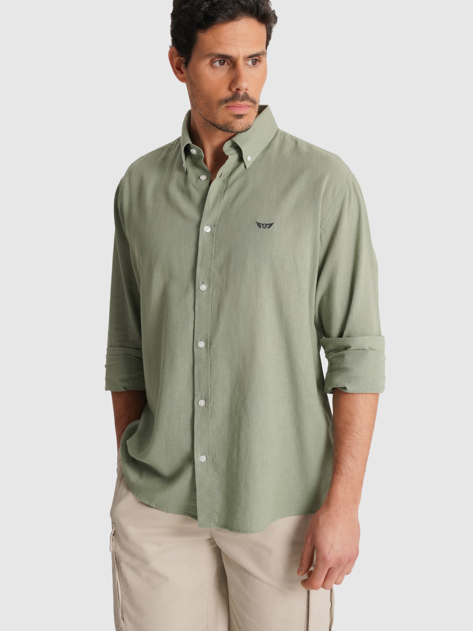 CAMISA VERDE MANGA COMPRIDA REGULAR FIT MR. BLUE