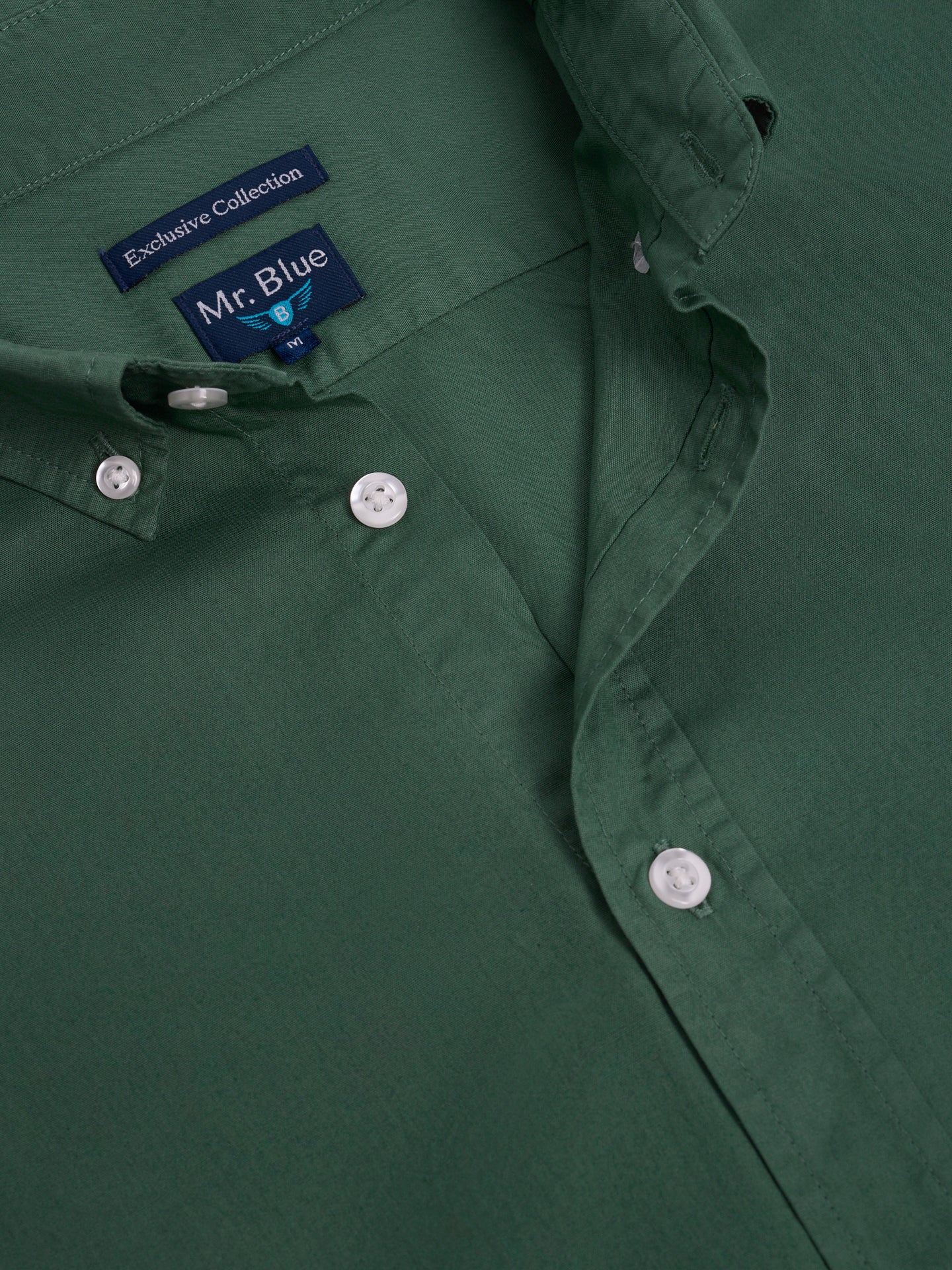 CAMISA ALGODÃO VERDE MANGA COMPRIDA REGULAR FIT MR. BLUE
