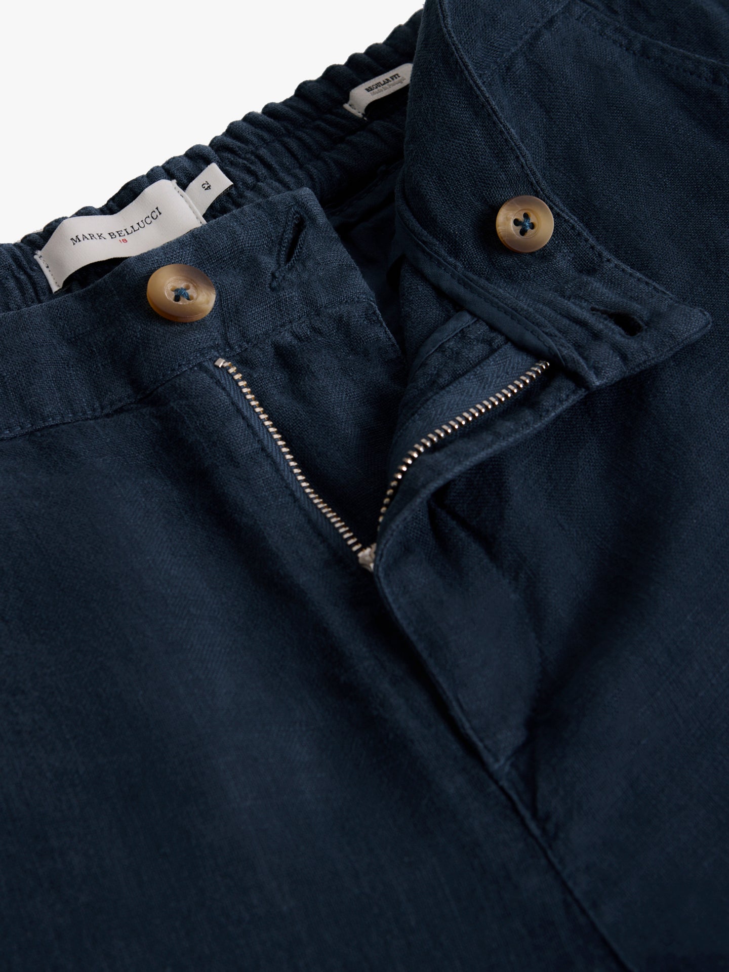 CALÇAS LINHO AZUIS REGULAR FIT MARK BELLUCCI