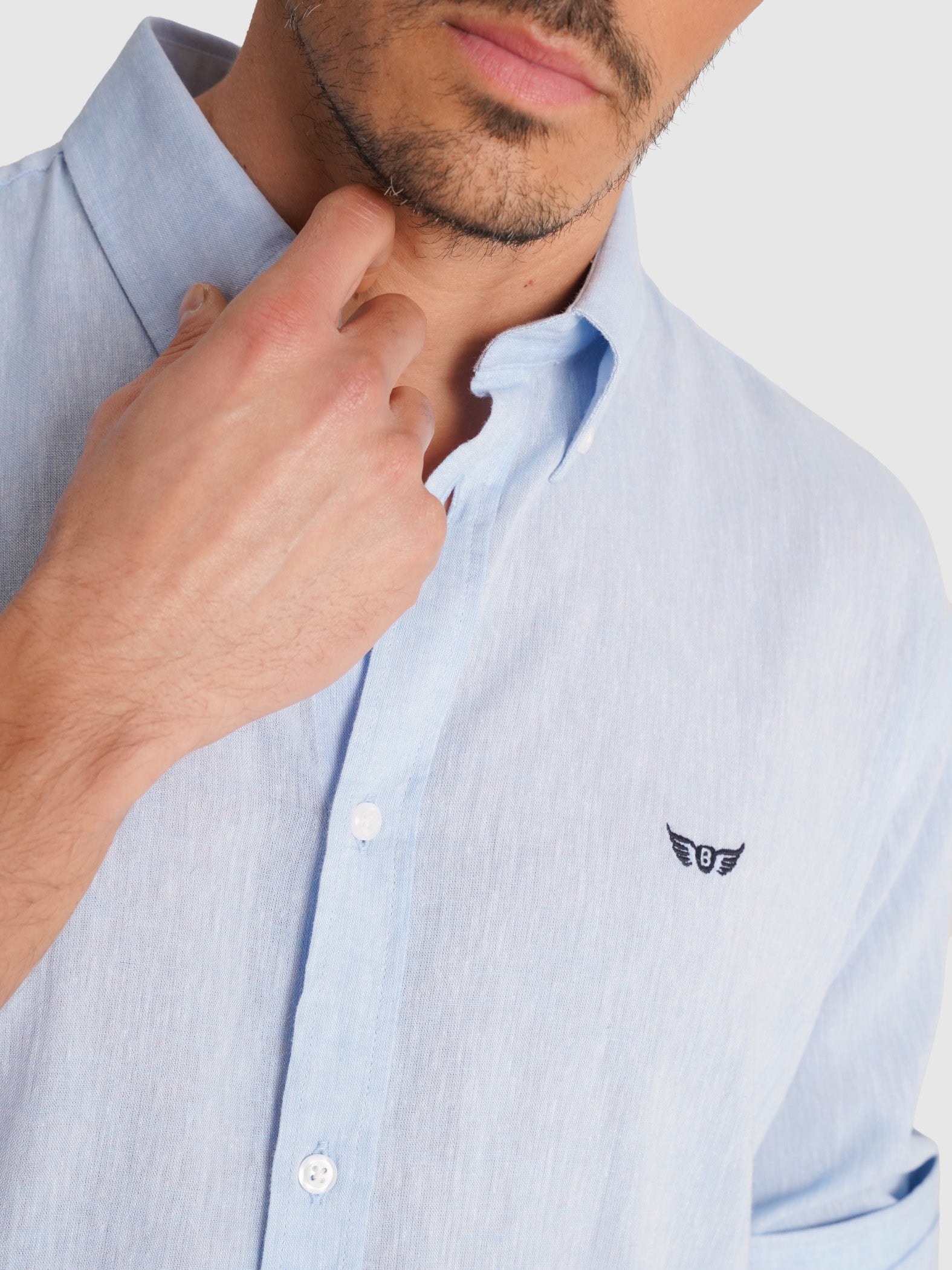 CAMISA AZUL MANGA COMPRIDA REGULAR FIT MR. BLUE