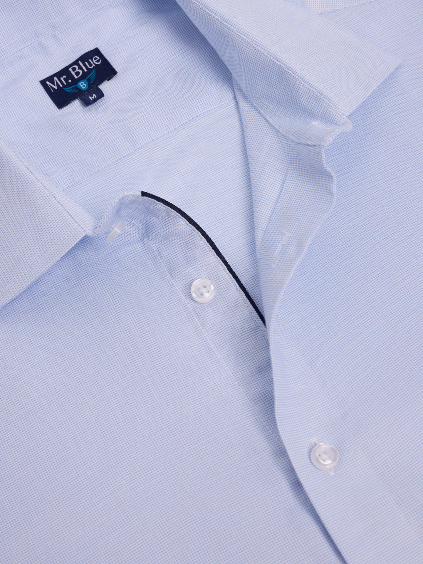 CAMISA ALGODÃO AZUL MANGA COMPRIDA SLIM FIT MR. BLUE