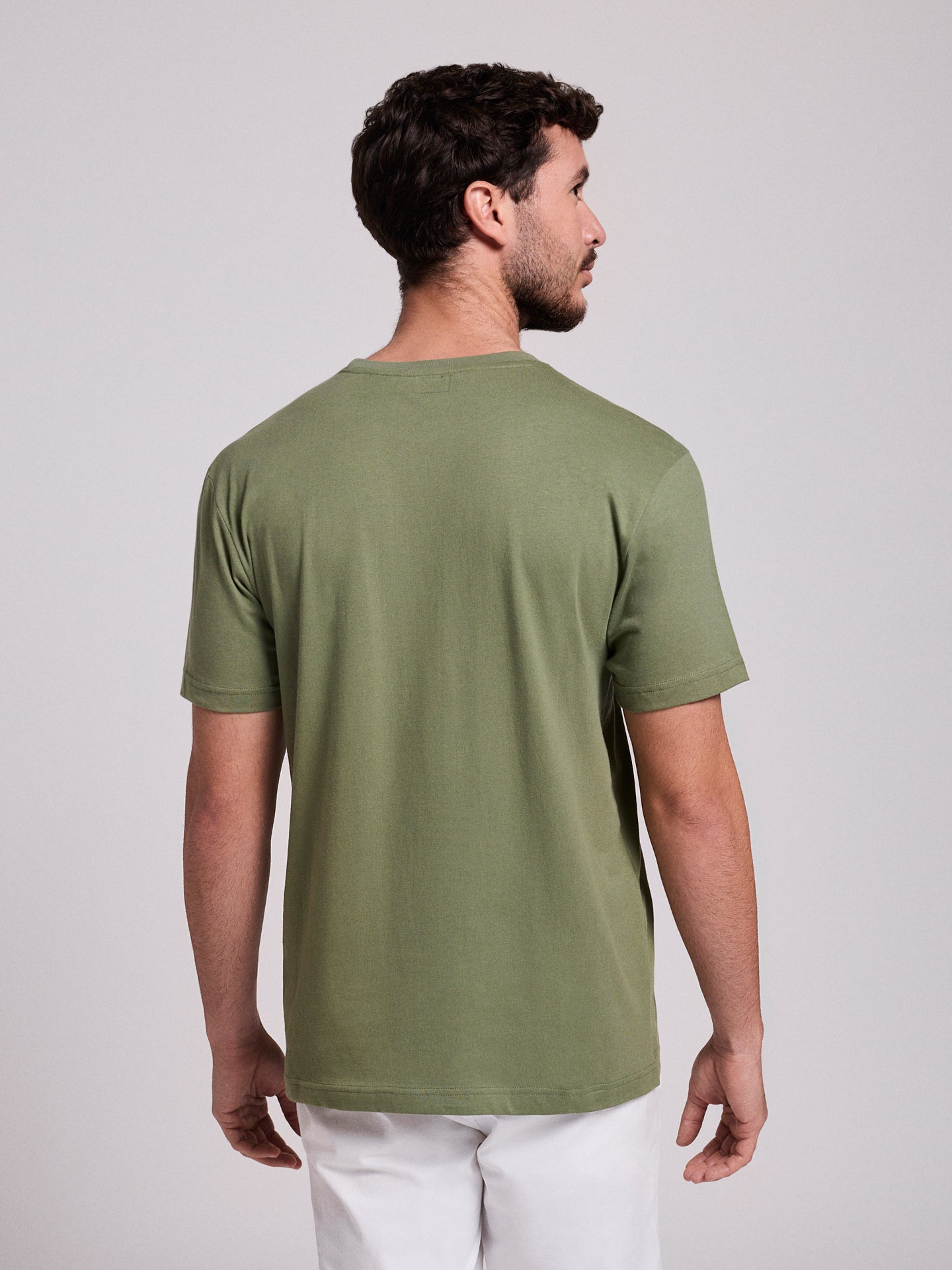 T-SHIRT ALGODÃO VERDE MANGA CURTA REGULAR FIT MR. BLUE