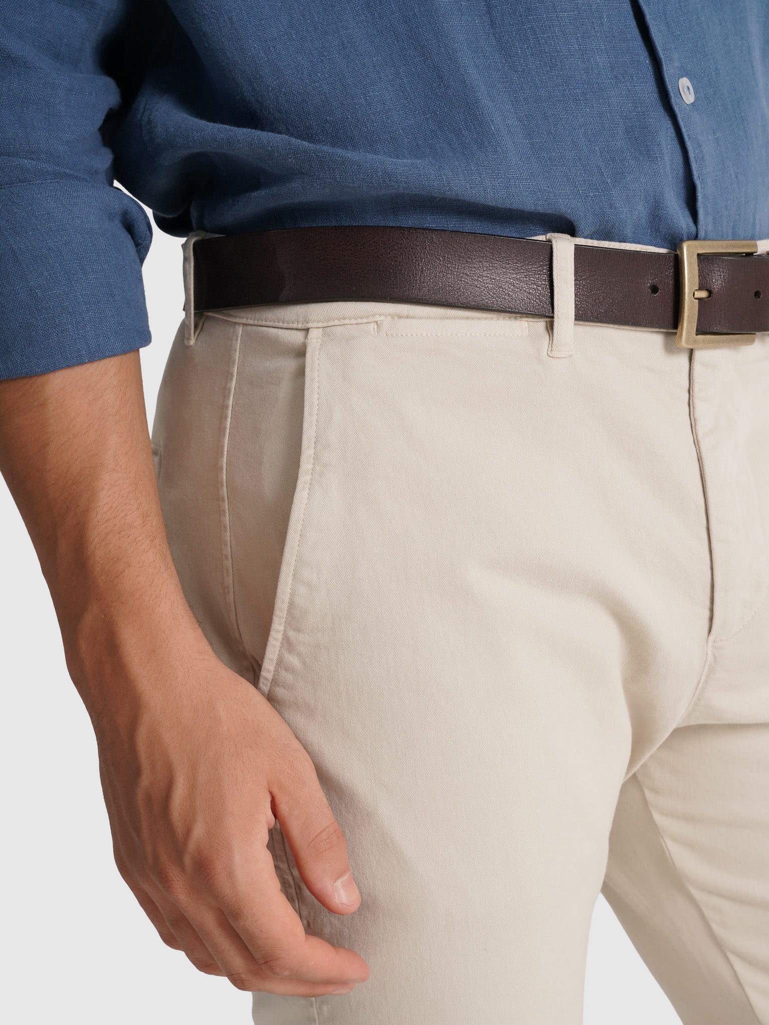 Calça Beges Regular Fit Mr. Blue