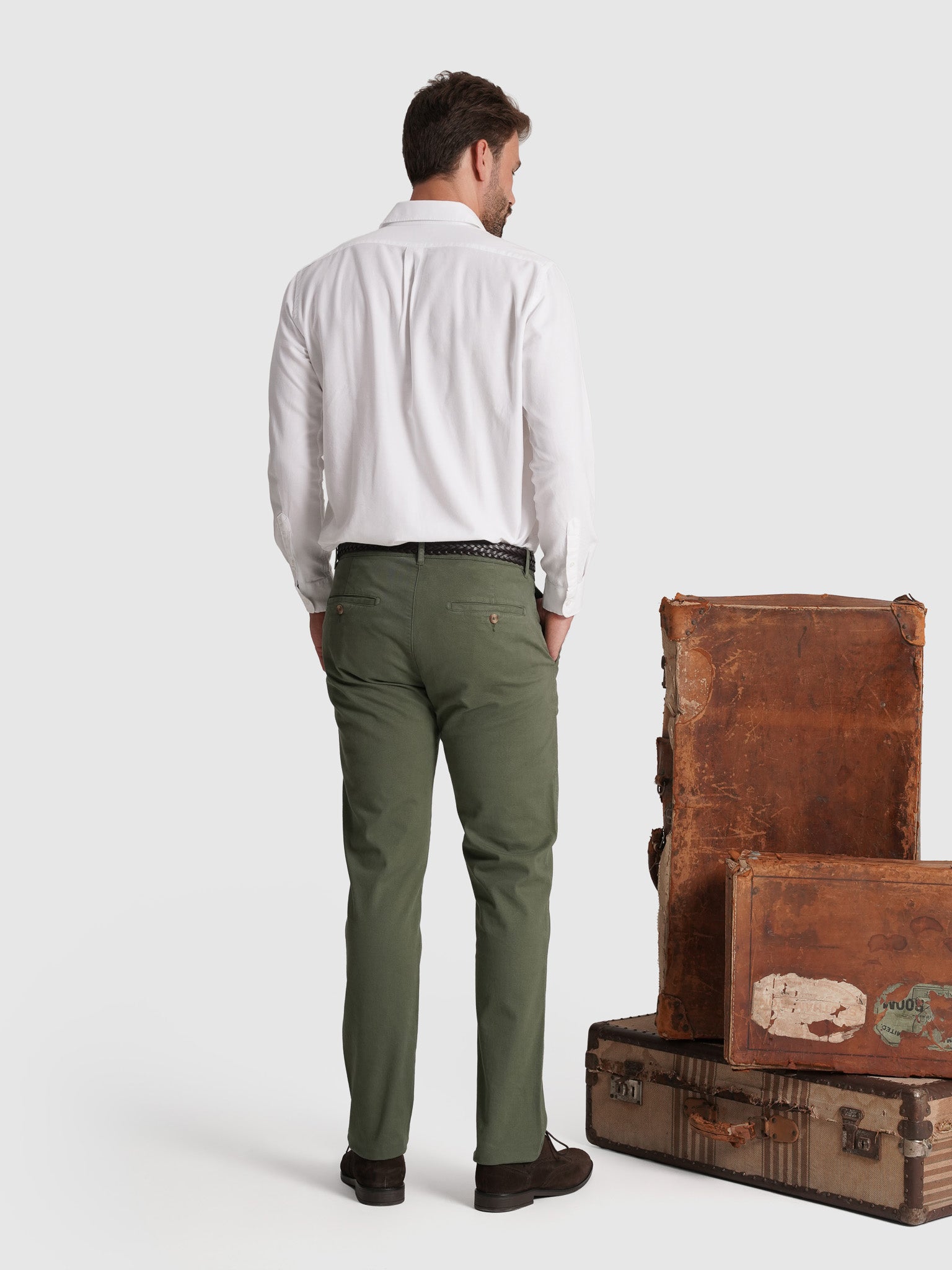 CALÇAS VERDES REGULAR FIT MARK BELLUCCI