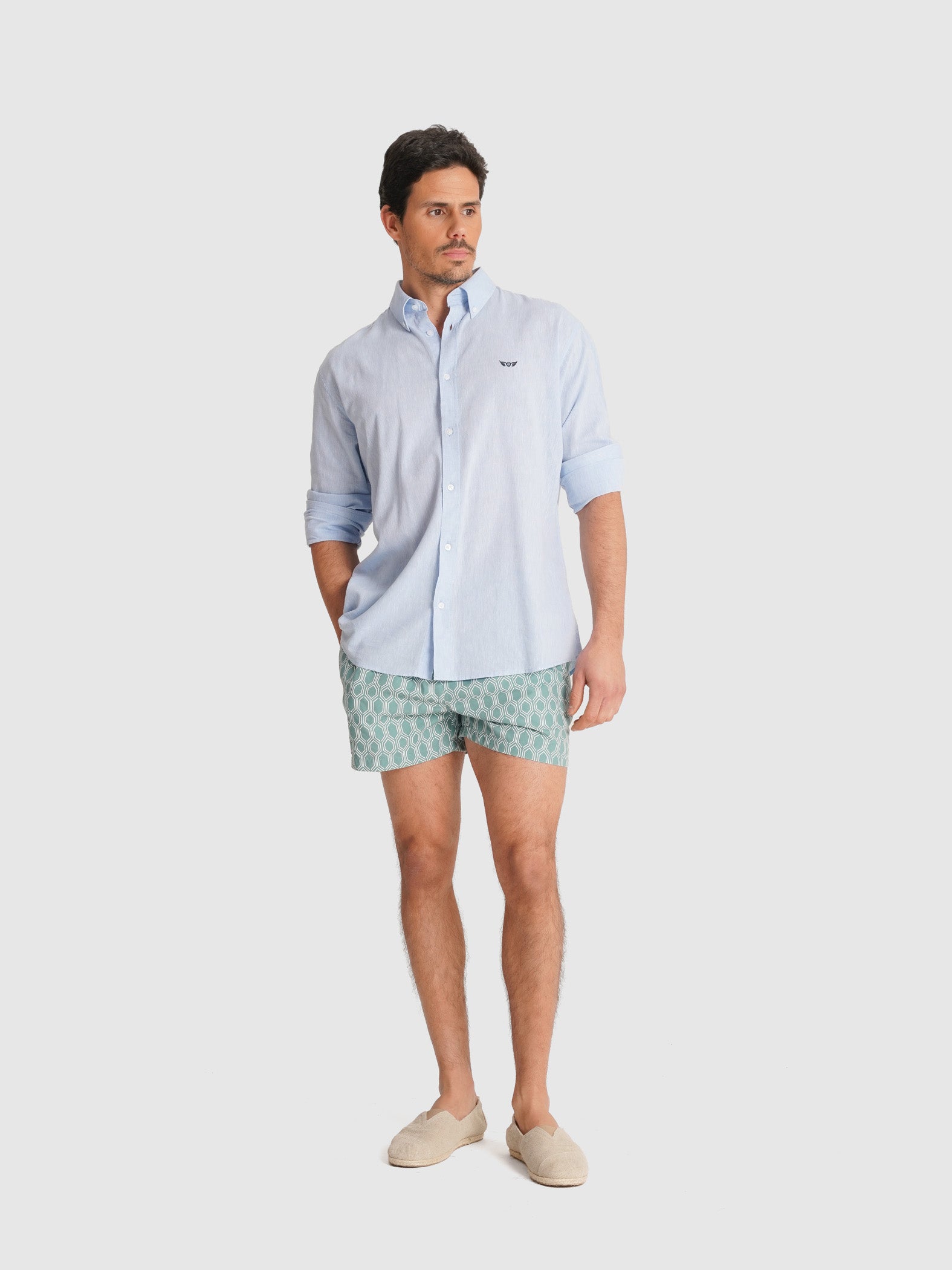 CAMISA AZUL MANGA COMPRIDA REGULAR FIT MR. BLUE