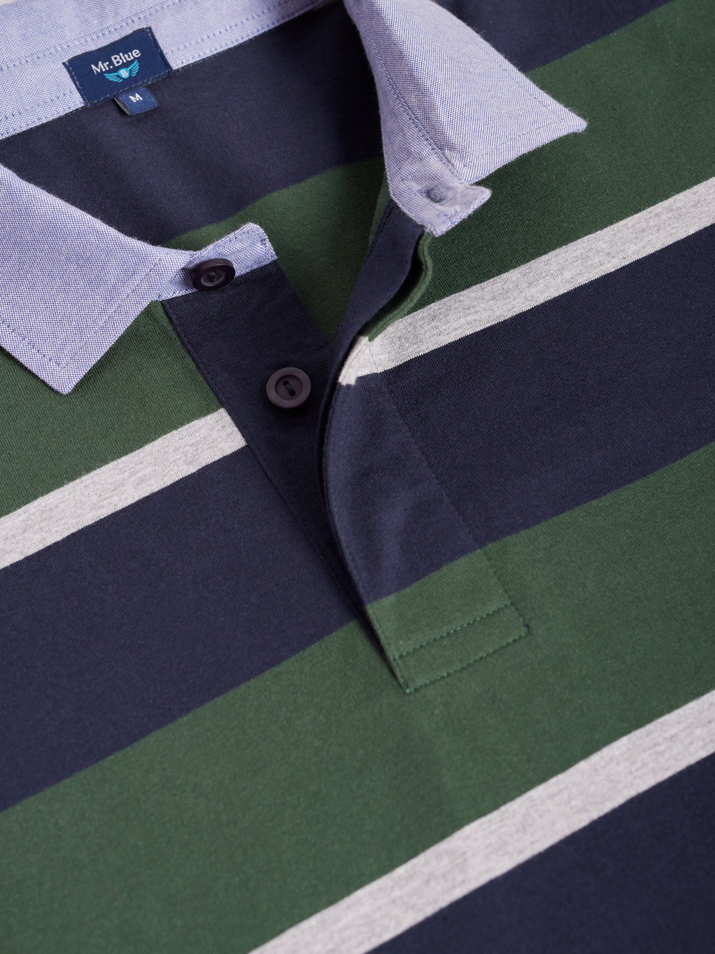 Rugbie Regular Fit Riscas Verde Mr. Blue