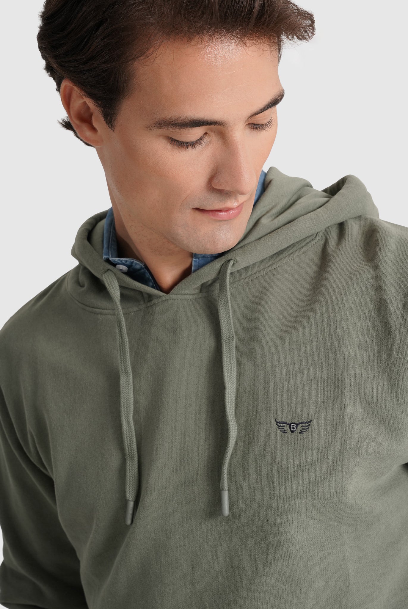 Hoodie Verde Manga Comprida Regular Fit Mr. Blue