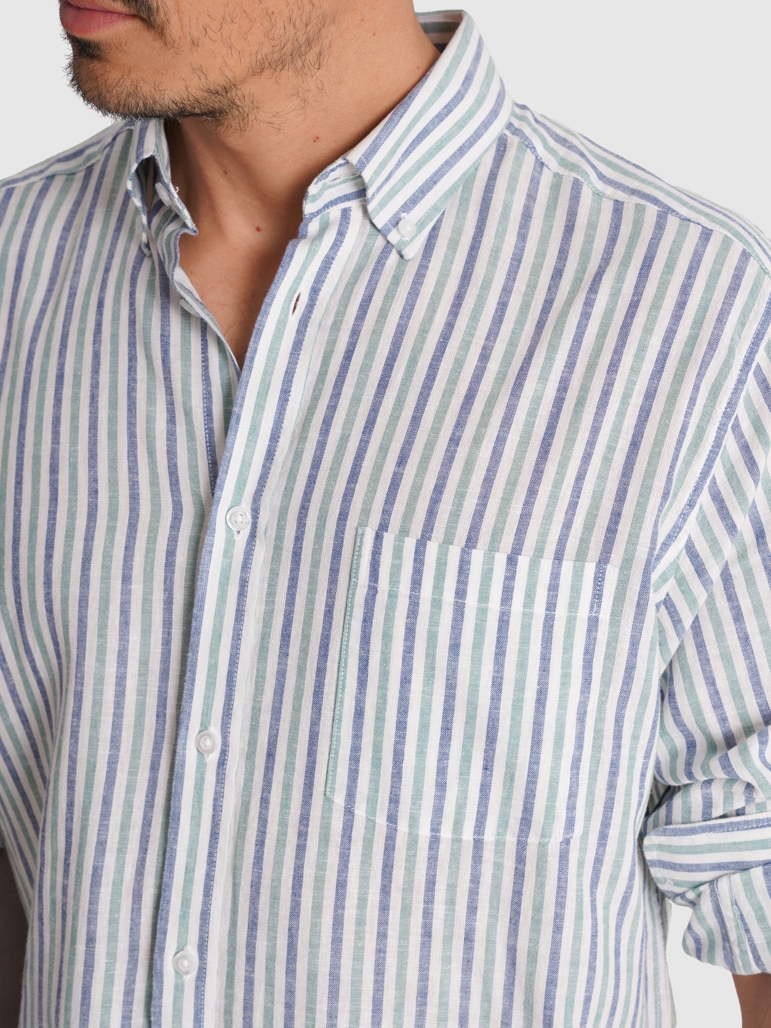 CAMISA VERDE MANGA COMPRIDA REGULAR FIT MR. BLUE