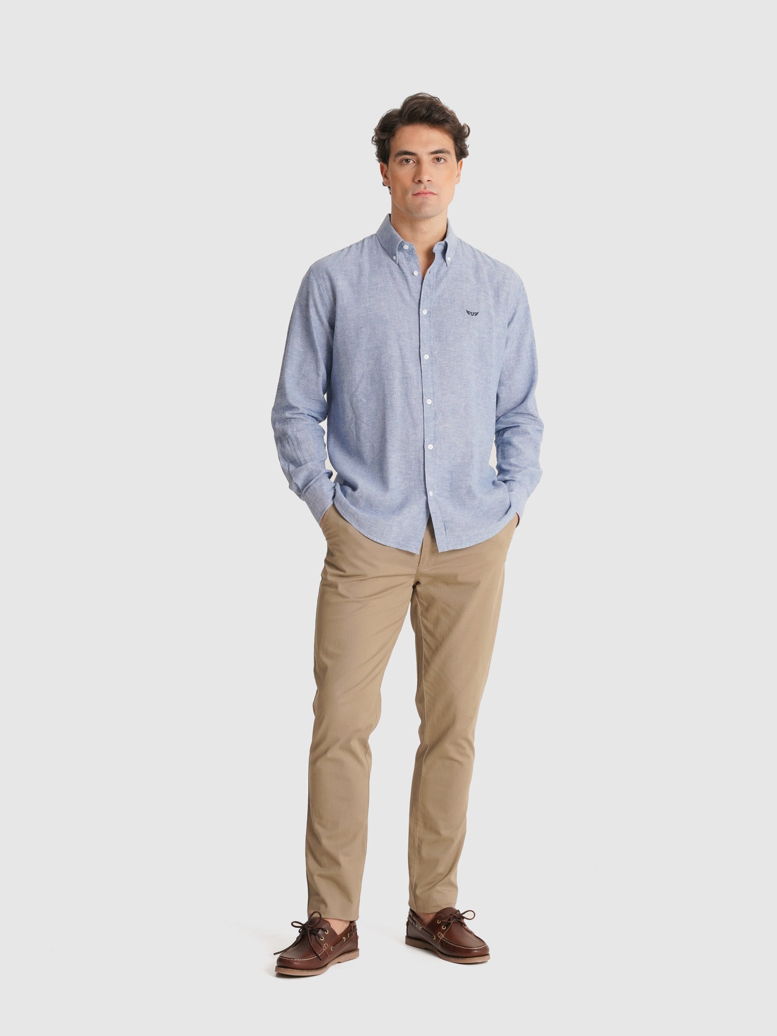 CAMISA AZUL MANGA COMPRIDA REGULAR FIT MR. BLUE