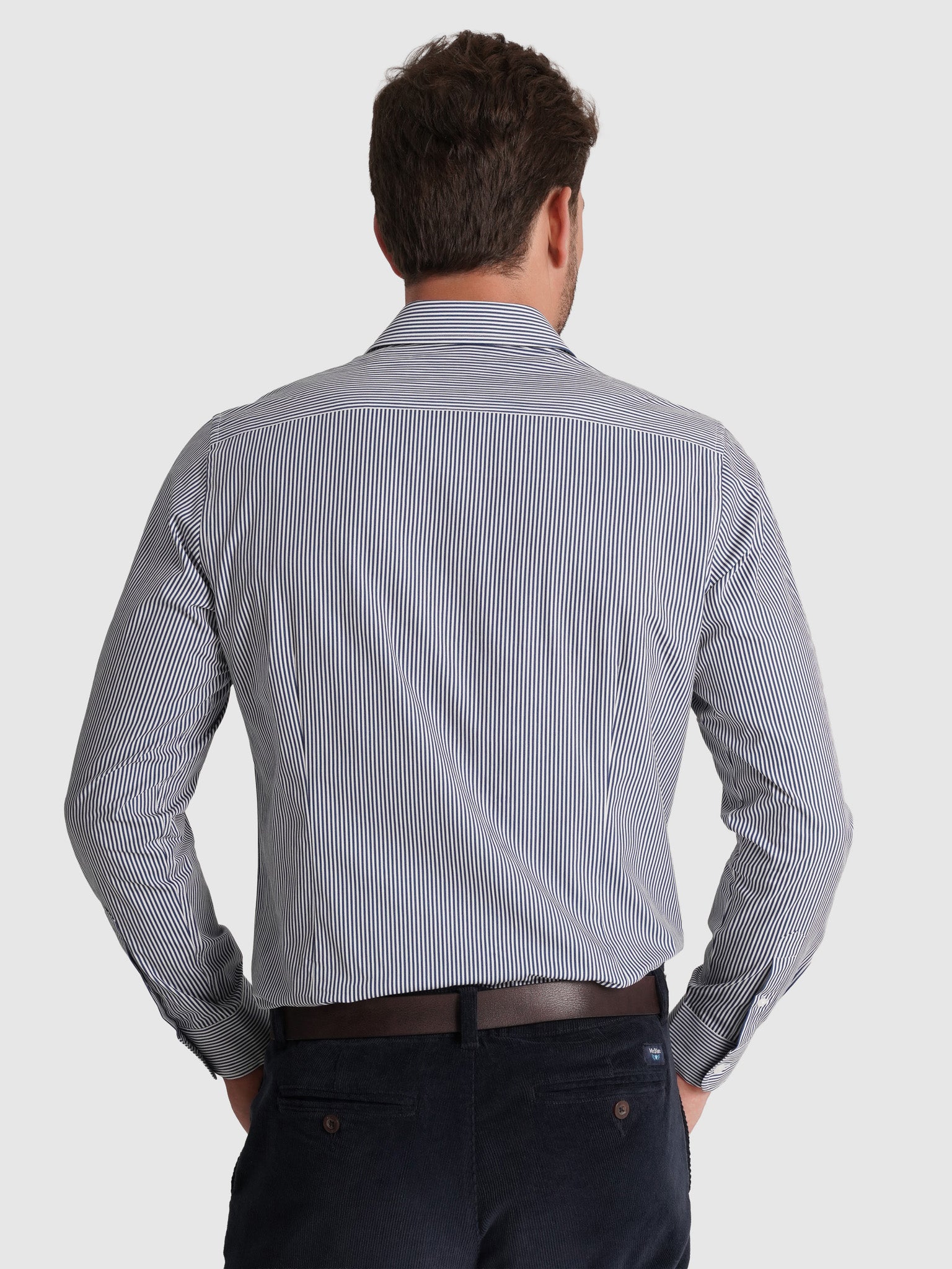 Camisa Algodão Azul Manga Comprida Slim Fit Mr. Blue