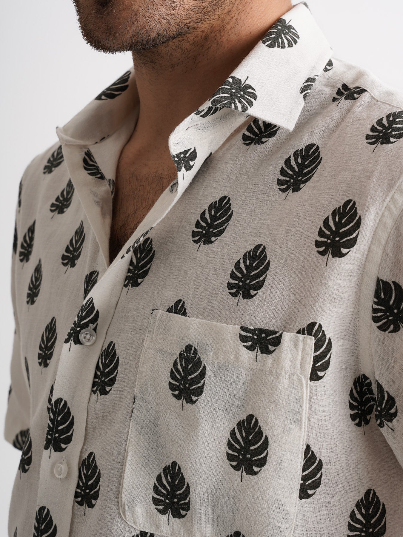 Camisa Regular Fit Linho Cinzenta Mr. Blue