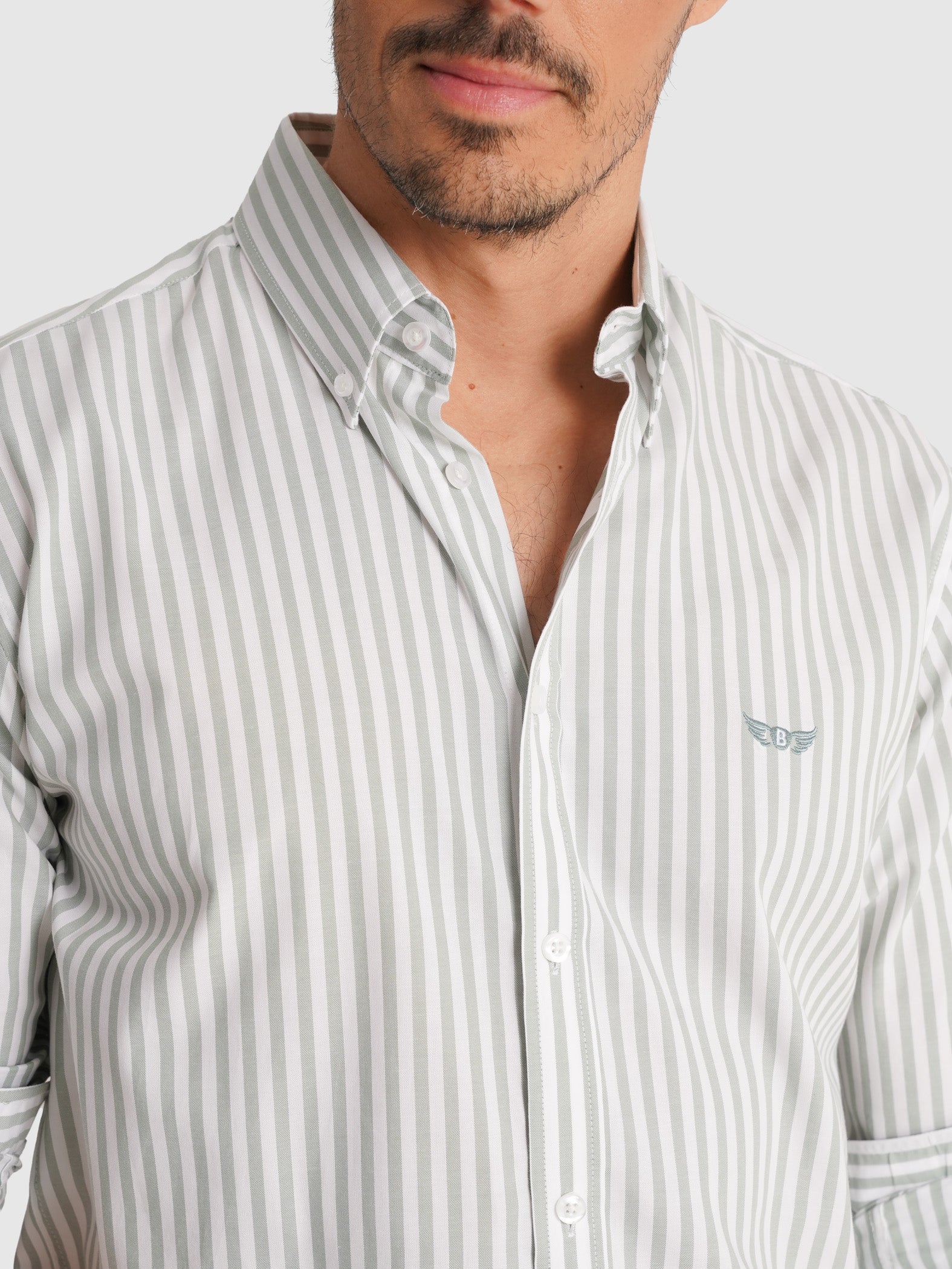 CAMISA OXFORD VERDE MANGA COMPRIDA REGULAR FIT MR. BLUE