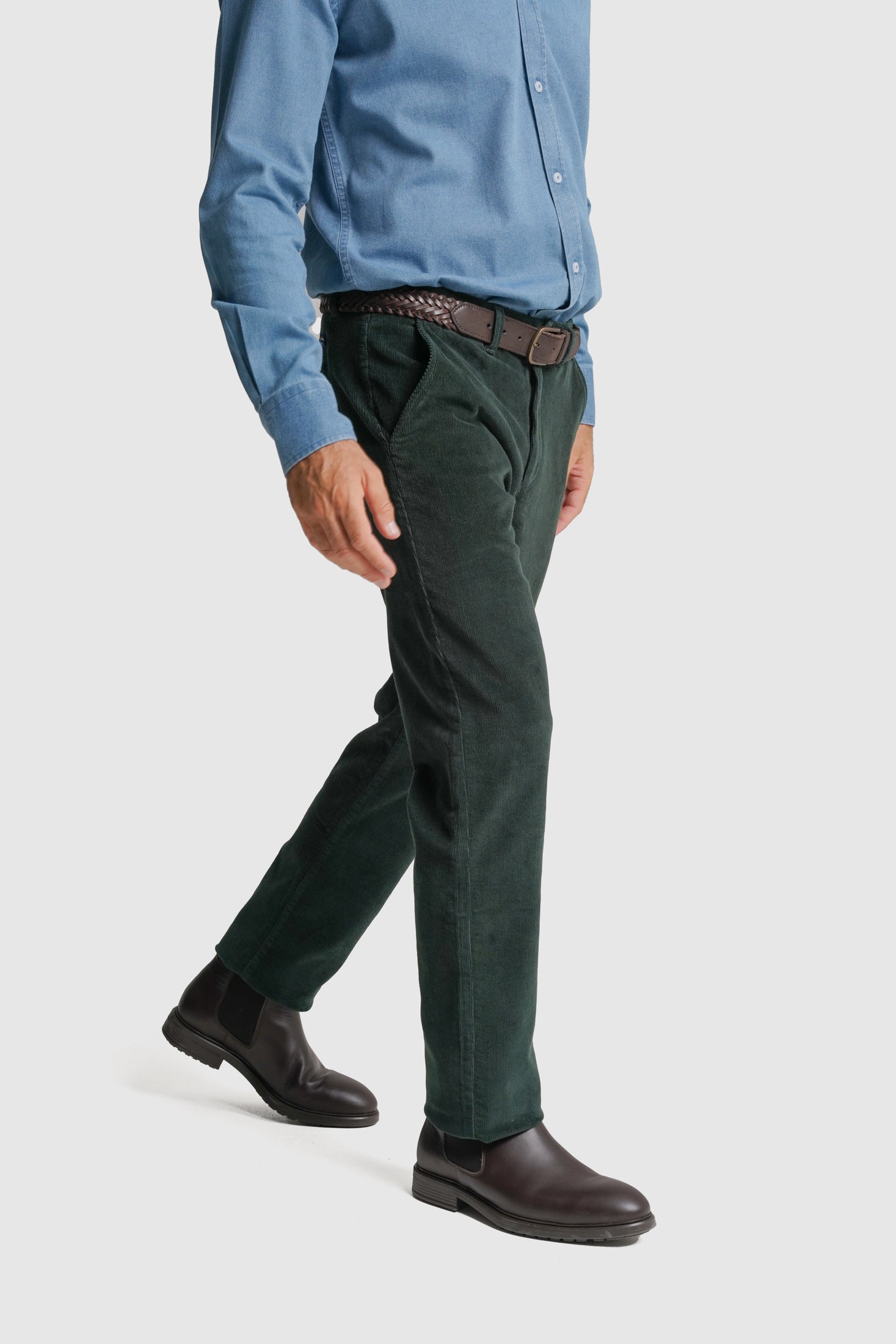 CALÇAS ALGODÃO CLASSIC FIT VERDES LISAS MR. BLUE