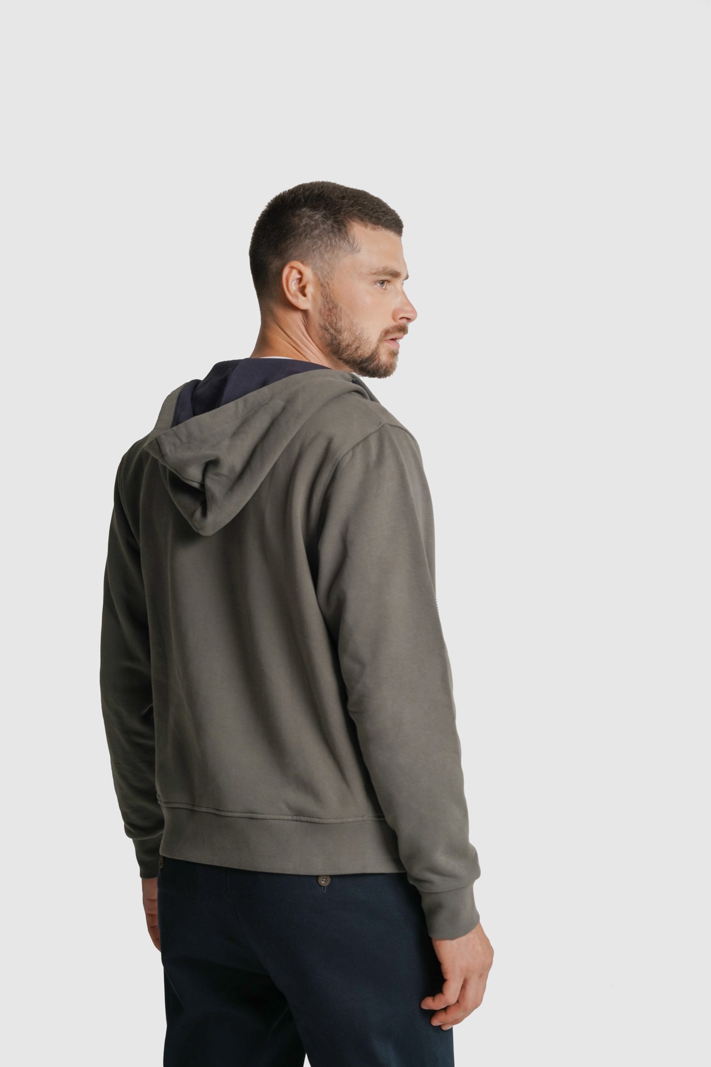 HOODIE ALGODÃO REGULAR FIT VERDE LISO MR. BLUE