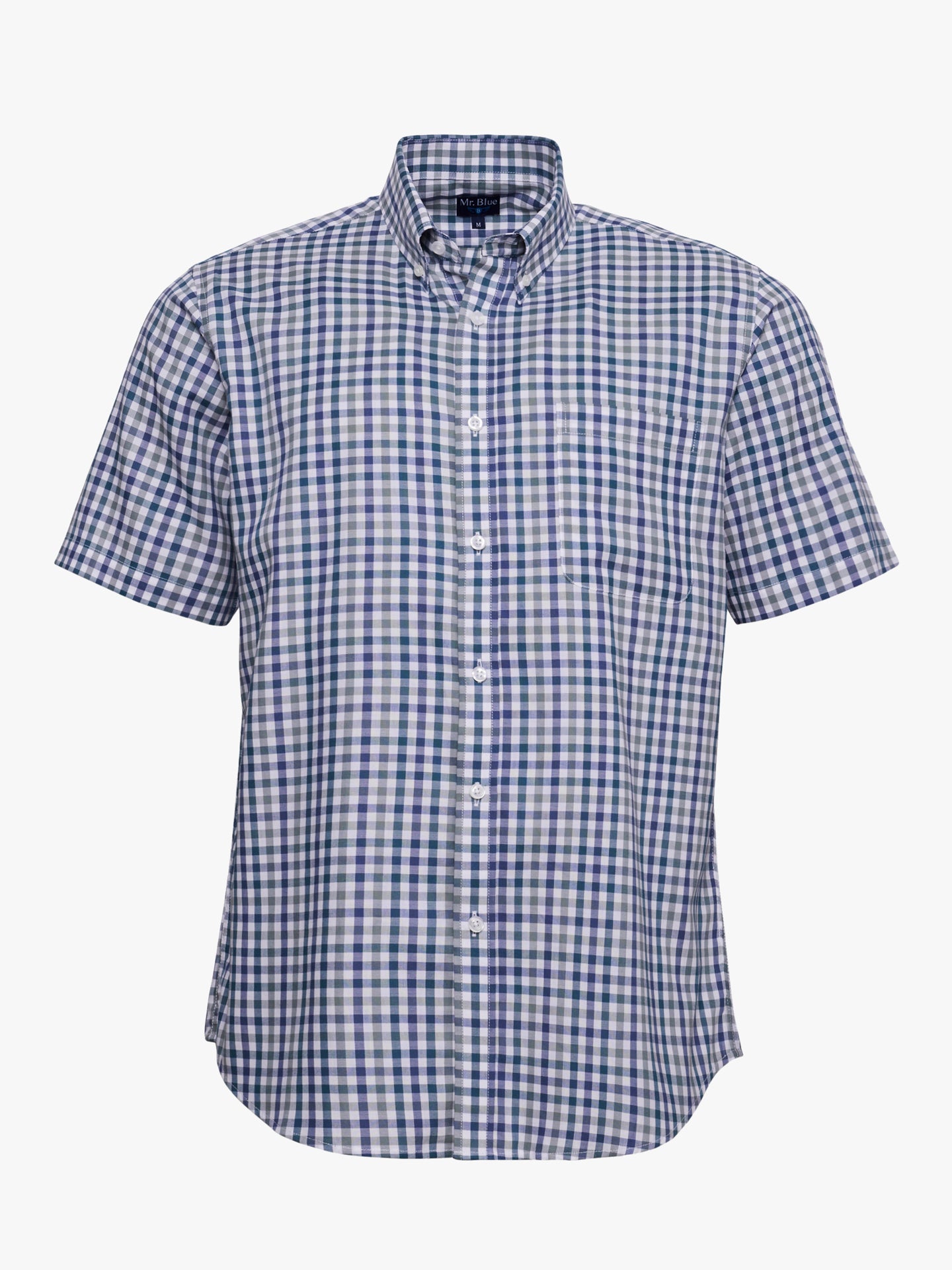 CAMISA ALGODÃO VERDE MANGA CURTA REGULAR FIT MR. BLUE