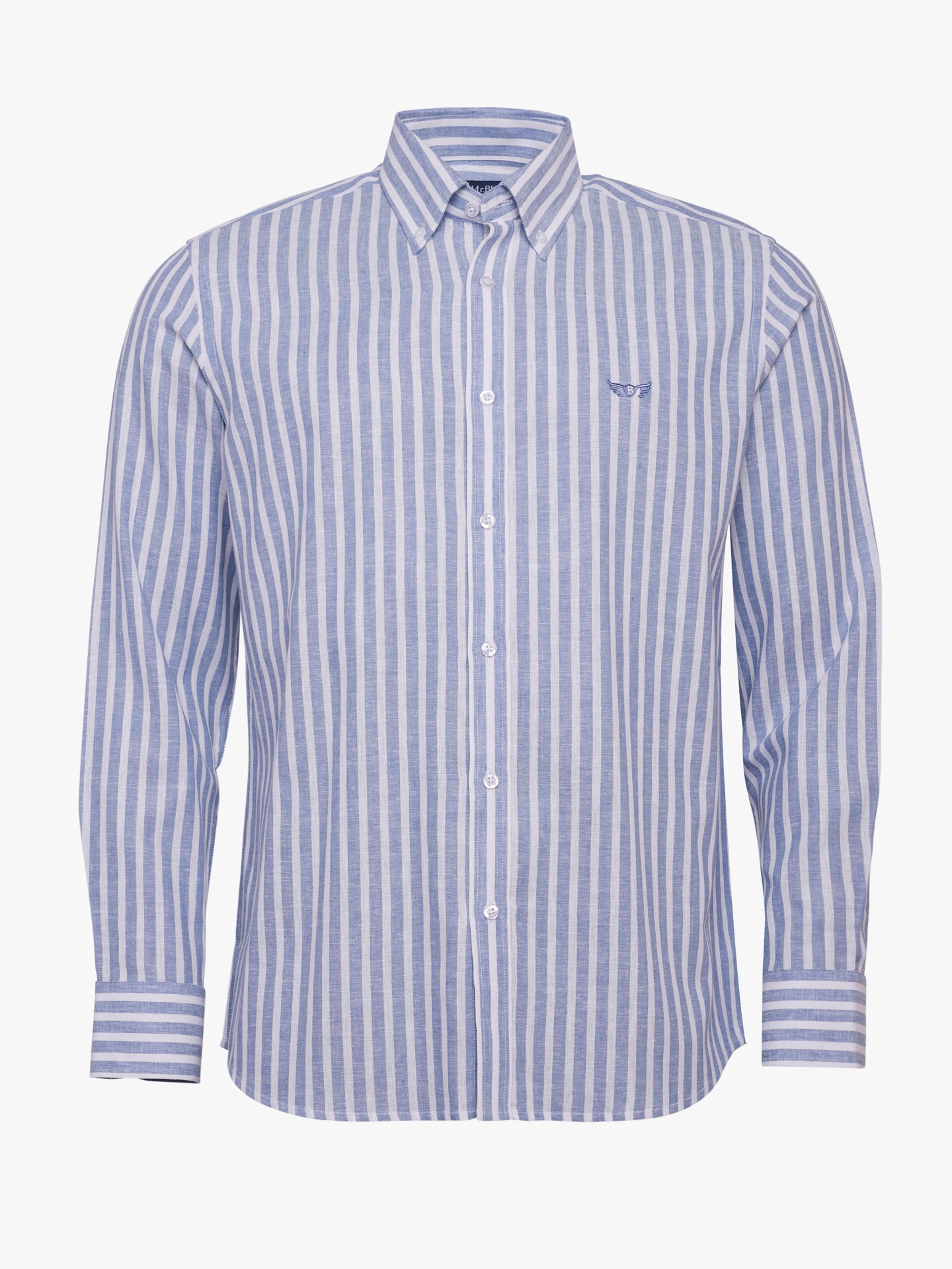 Camisa Regular Fit Linho Azul Mr. Blue
