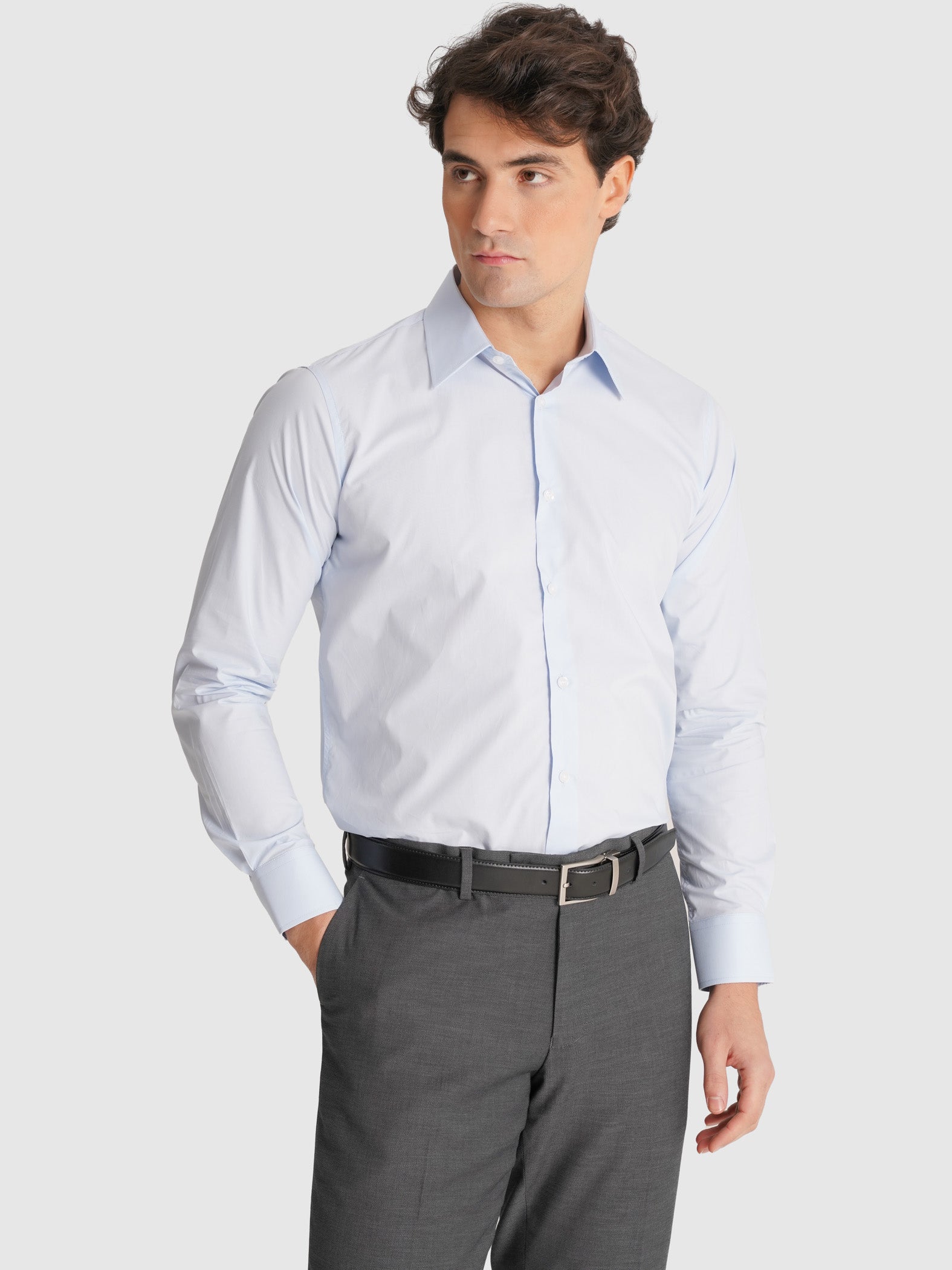 CAMISA MANGA LARGA POPELINA AZUL CLASSIC FIT MR. AZUL
