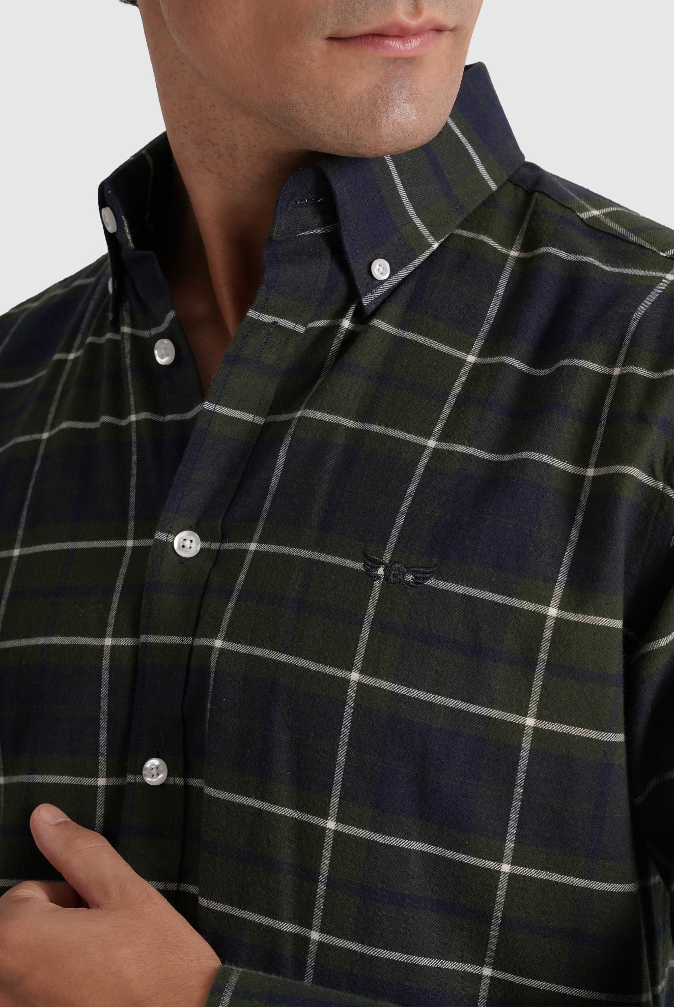 Camisa Flanela Azul Manga Comprida Regular Fit Mr. Blue