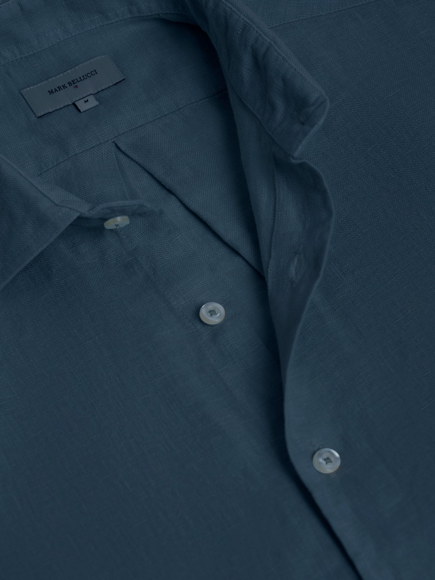 CAMISA LINHO AZUL MANGA COMPRIDA TAILORED FIT MARK BELLUCCI