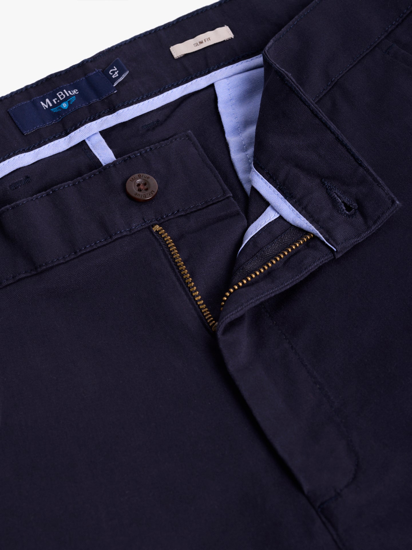 CALÇAS ALGODÃO AZUIS SLIM FIT MR. BLUE