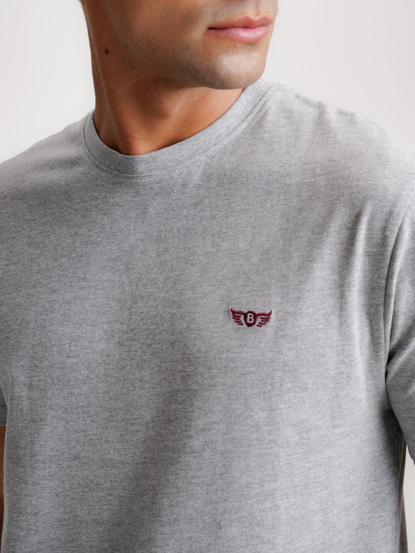 T-SHIRT ALGODÃO CINZENTA MANGA CURTA REGULAR FIT MR. BLUE