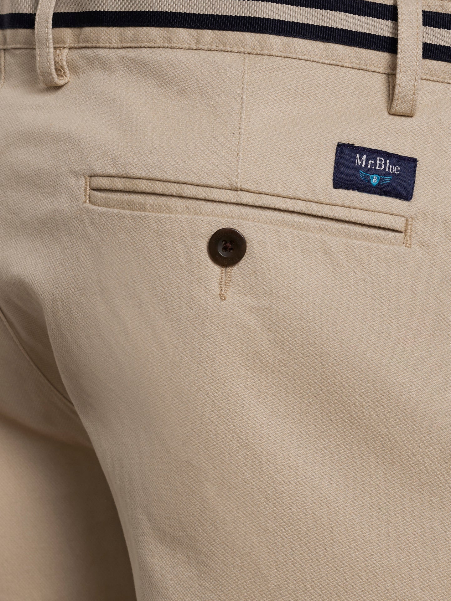 CALÇAS ESTRUTURADA BEGES REGULAR FIT MR. BLUE