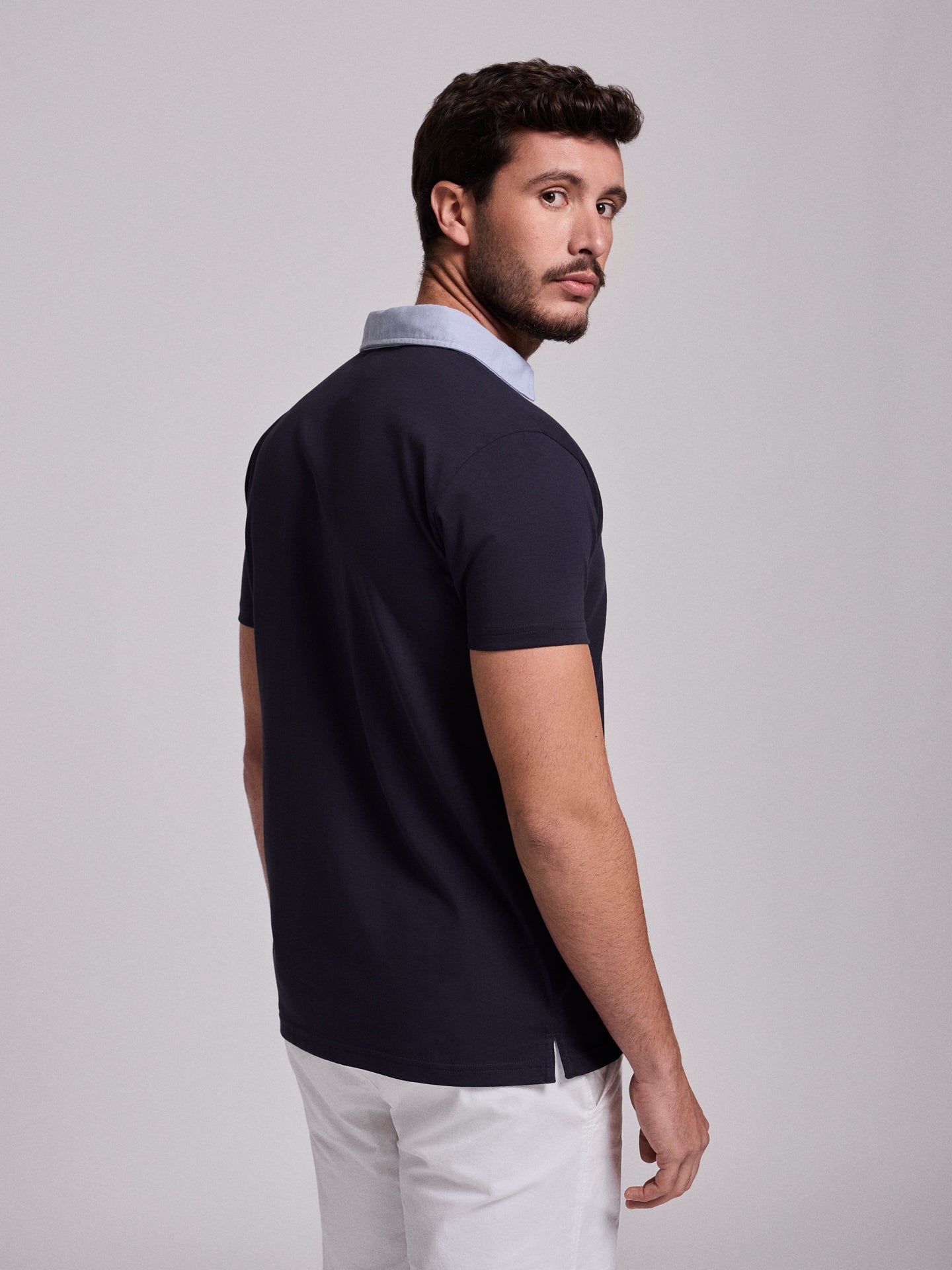 RUGBIE ALGODÃO AZUL MANGA CURTA REGULAR FIT MR. BLUE