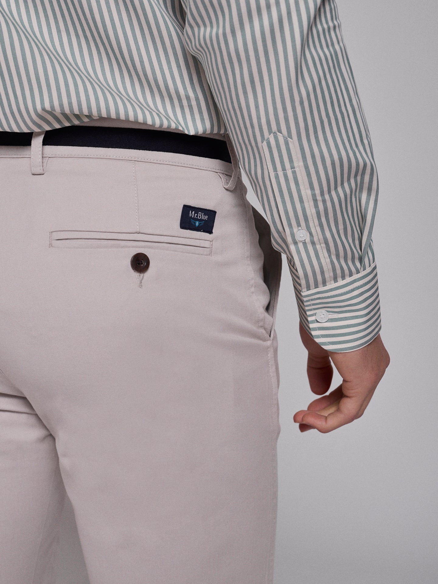 CALÇAS ALGODÃO CINZENTAS REGULAR FIT MR. BLUE