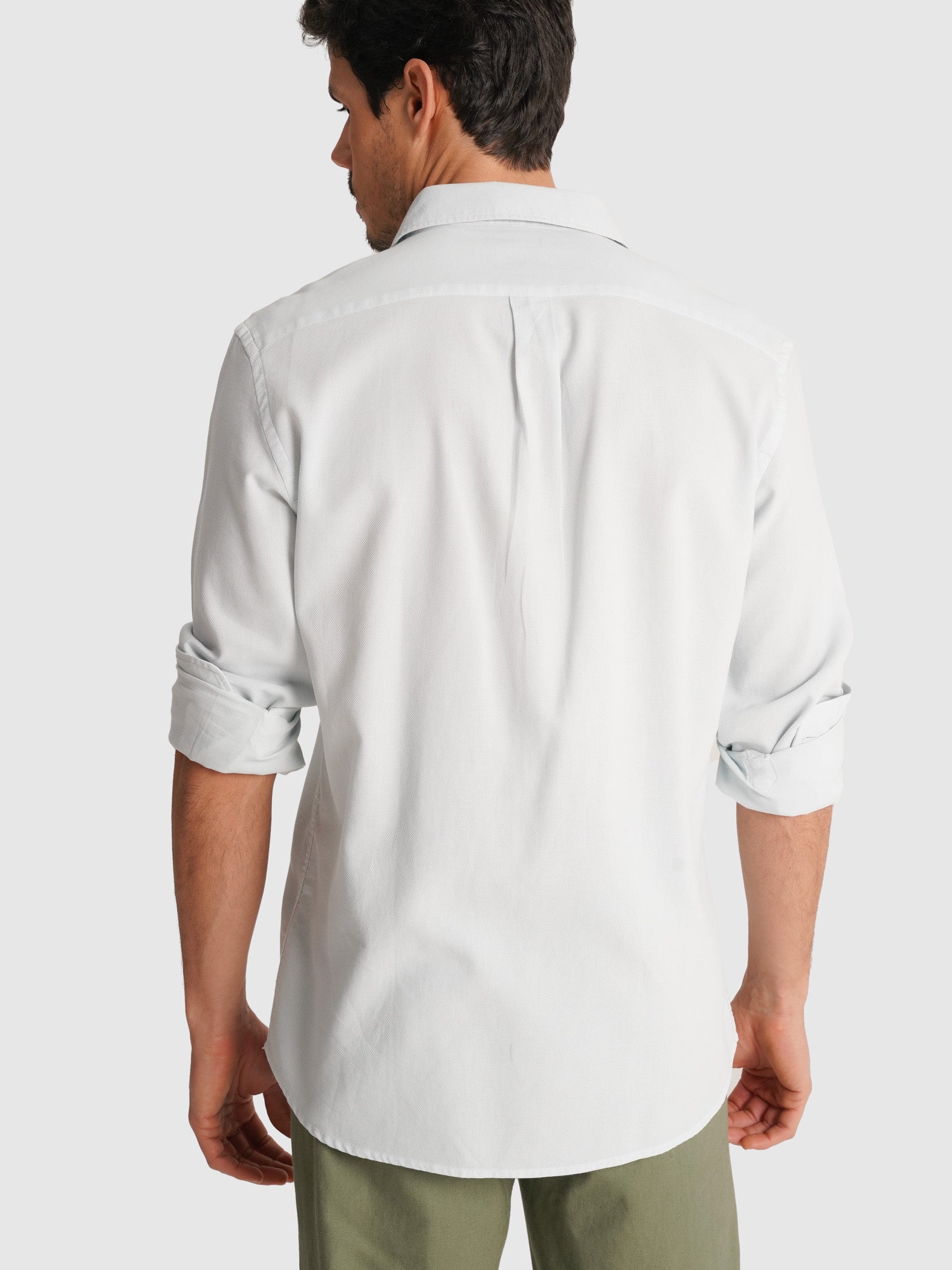 CAMISA DOBBY AZUL MANGA COMPRIDA TAILORED FIT MR. BLUE