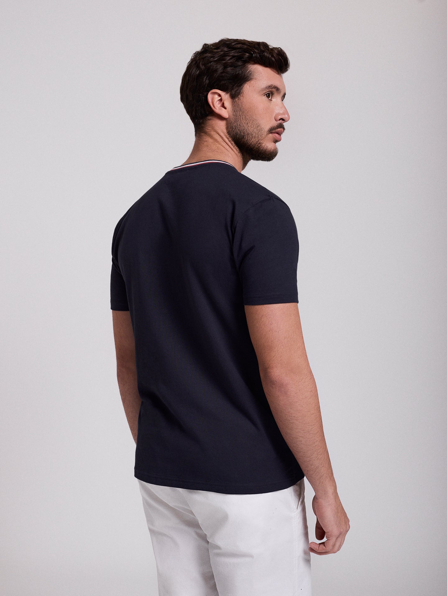 T-SHIRT ALGODÃO AZUL MANGA CURTA REGULAR FIT MR. BLUE