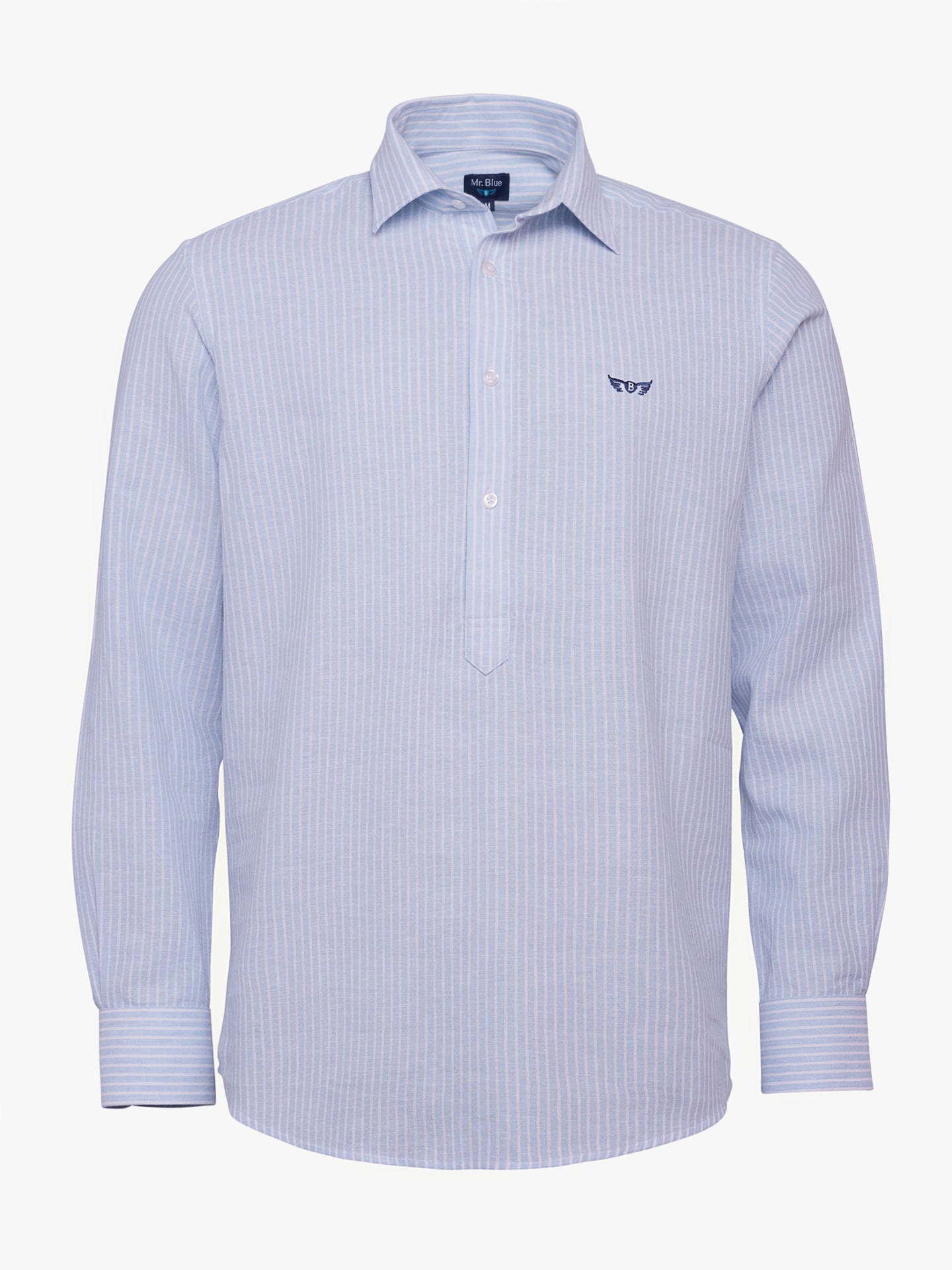 Camisa Regular Fit Linho Azul Mr. Blue