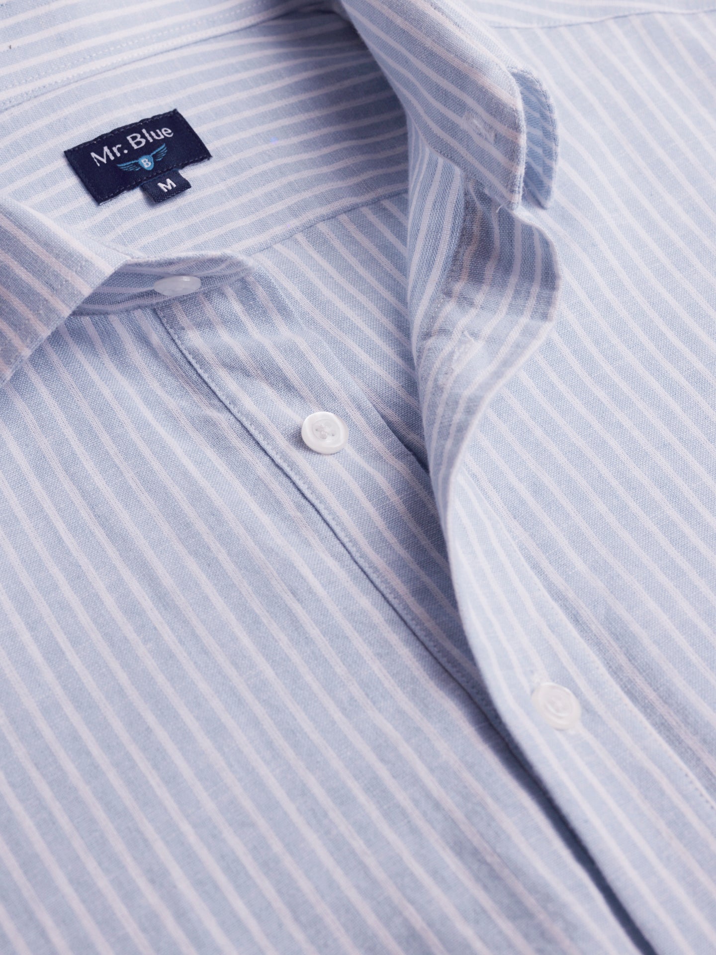 Camisa Regular Fit Linho Azul Mr. Blue